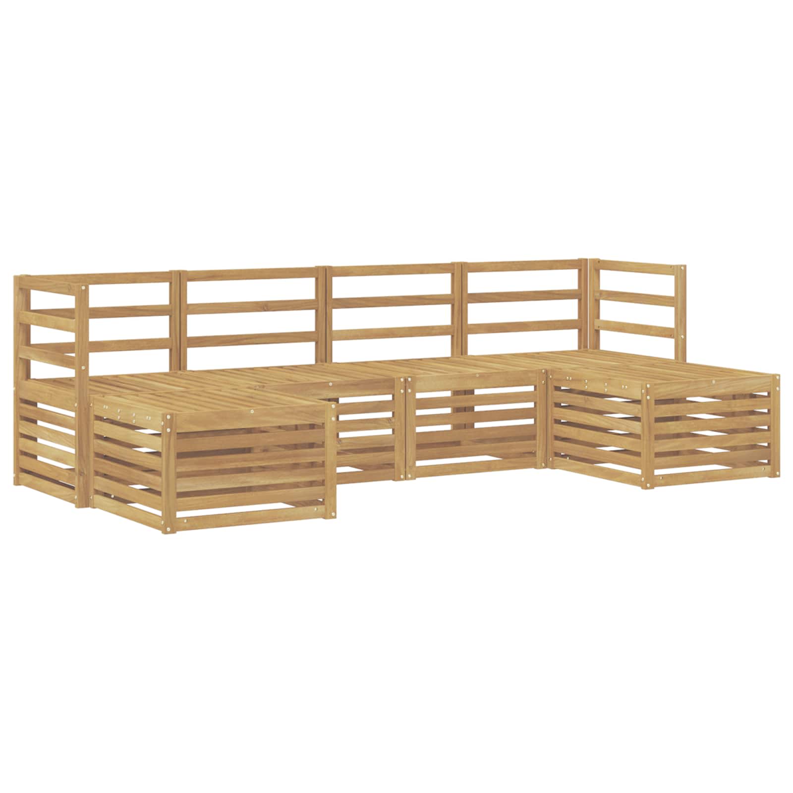 Setovi sofa 6 pcs Bijela Čvrsto drvo akacije