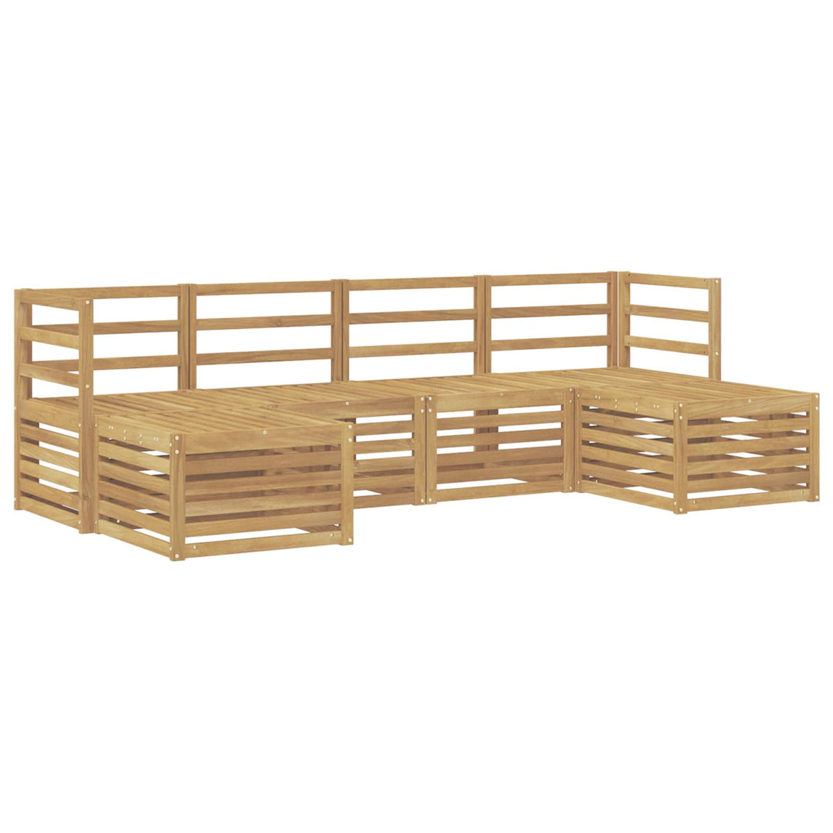Setovi sofa 6 pcs Bijela Čvrsto drvo akacije