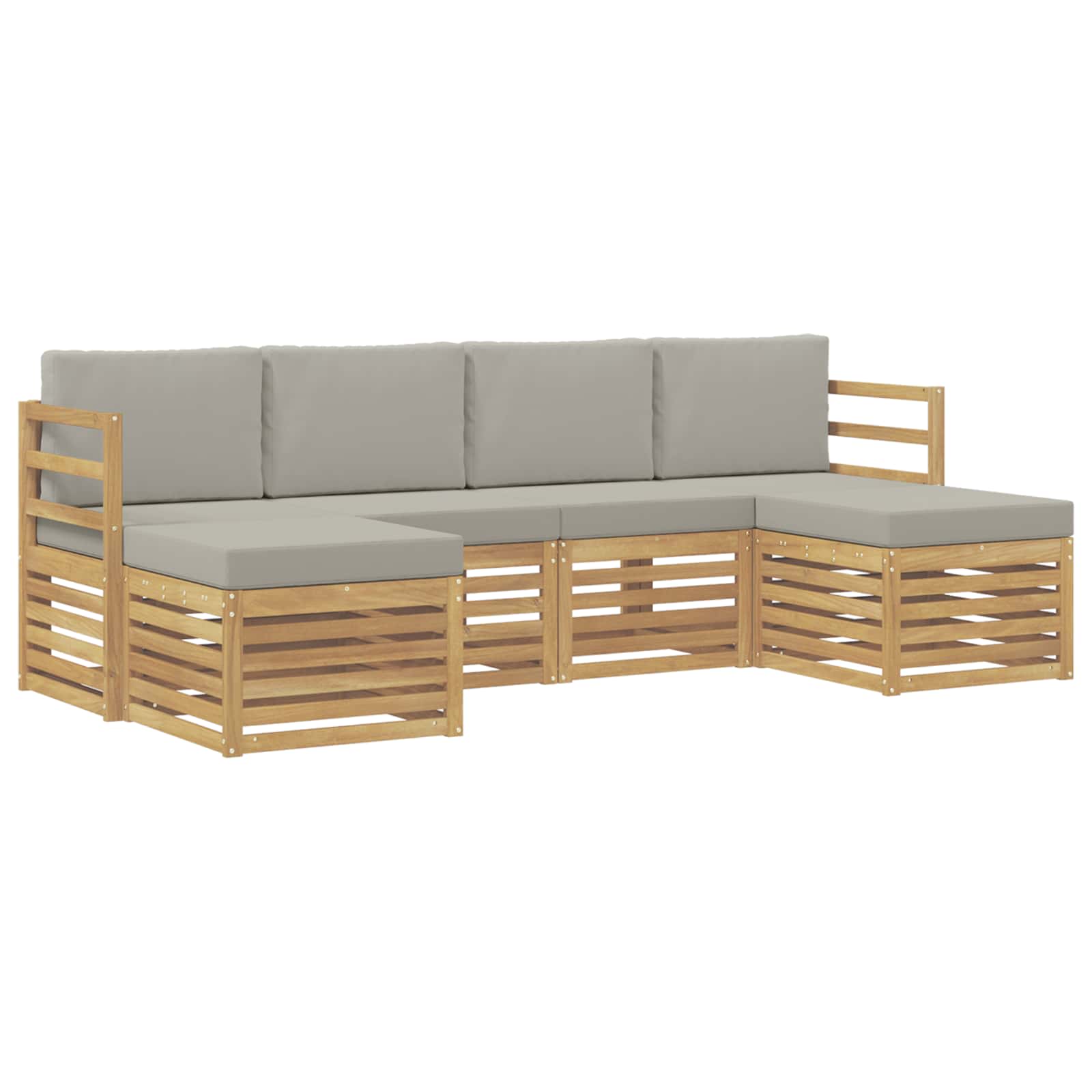 Setovi sofa 6 pcs Bijela i svjetlosiva 245 x 122,5 x 73 cm