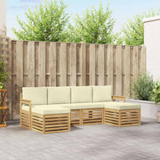 Set vanjskih sofa 6 pcs Bijela i krem 249 x 122,5 x 73 cm