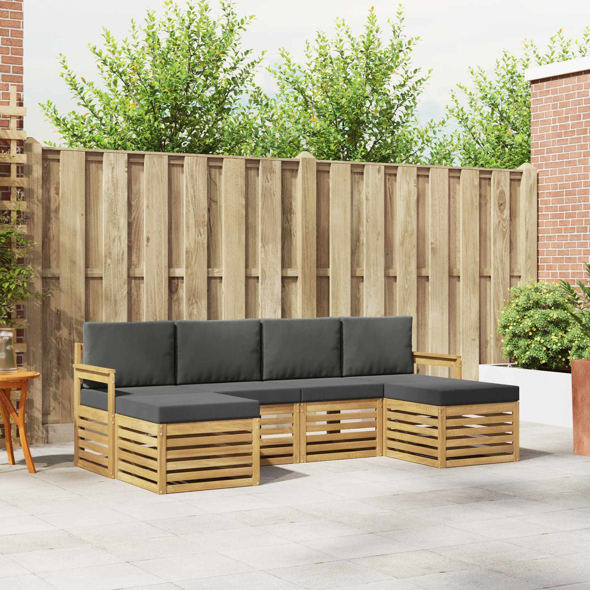 Setovi sofa 6 pcs Bijela i antracit 249 x 122,5 x 73 cm