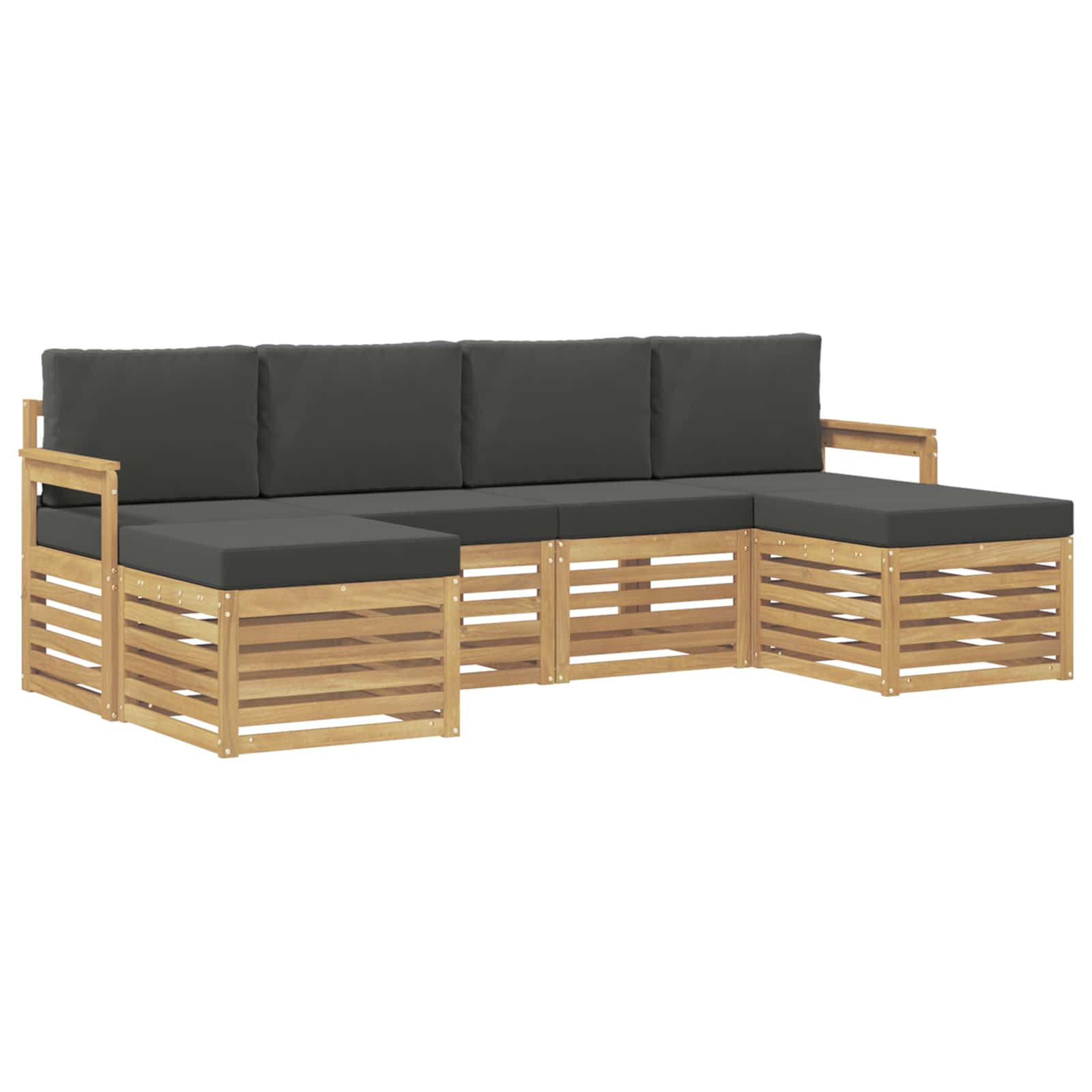 Setovi sofa 6 pcs Bijela i antracit 249 x 122,5 x 73 cm