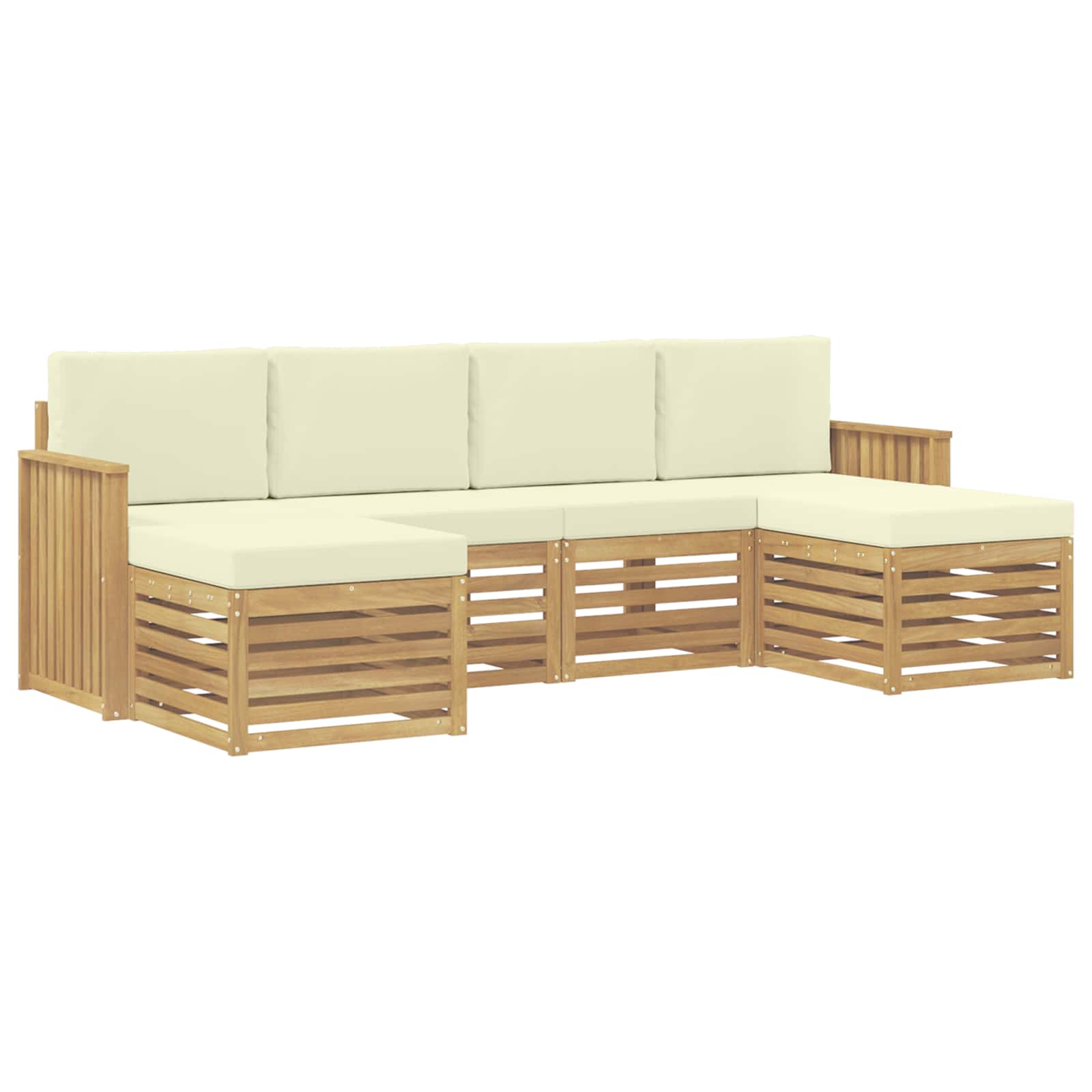 Set vanjskih sofa 6 pcs Bijela i krem 249 x 122,5 x 73 cm
