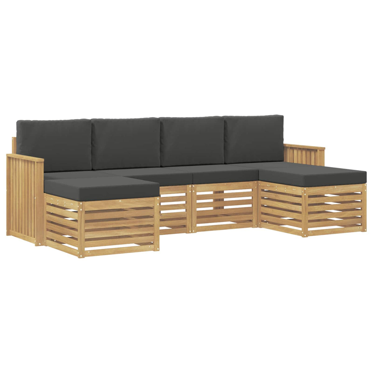 Set vanjskih sofa 6 pcs Bijela i antracit 249 x 122,5 x 73 cm