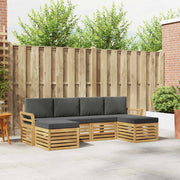Set vanjskih sofa 6 pcs Bijela i antracit 253 x 122,5 x 73 cm