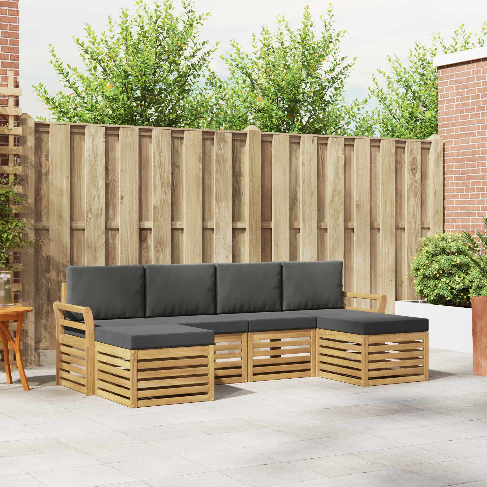 Set vanjskih sofa 6 pcs Bijela i antracit 253 x 122,5 x 73 cm