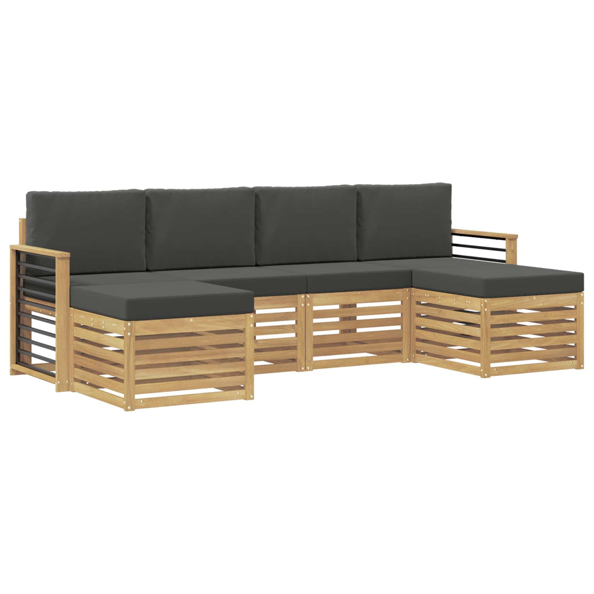 Set vanjskih sofa 6 kom. Bijela i antracit Poliester