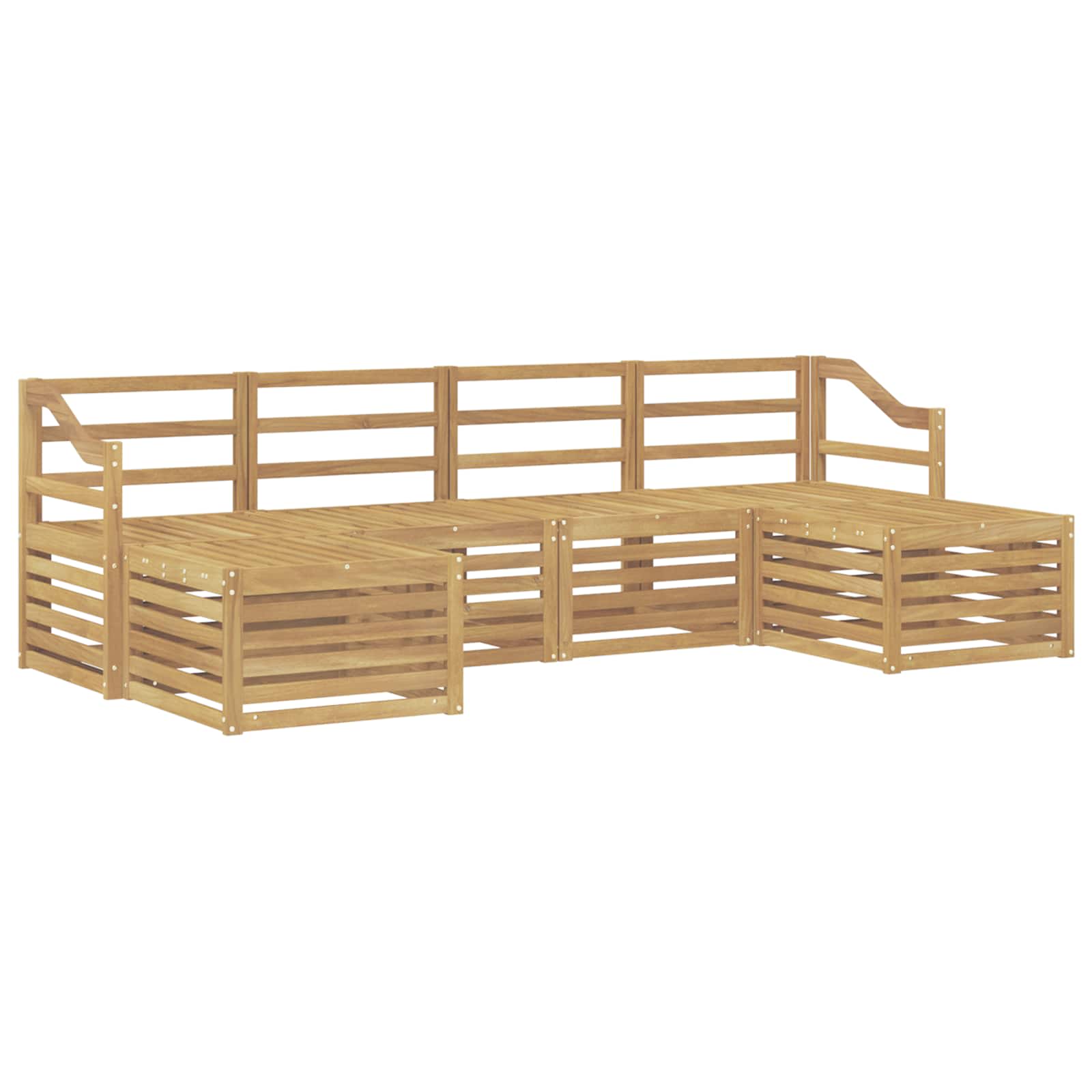 Setovi sofa 6 pcs Bijela Čvrsto drvo akacije