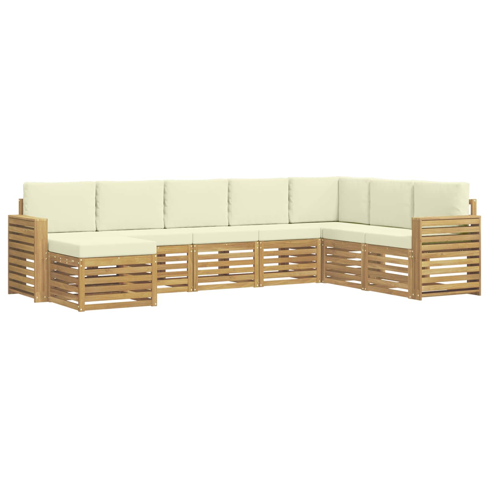 Set vanjskih sofa 8 pcs Bijela i krem 310 x 191,5 x 73 cm