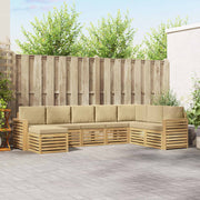 Set vanjskih sofa 8 pcs Bijela i bež 310 x 191,5 x 73 cm