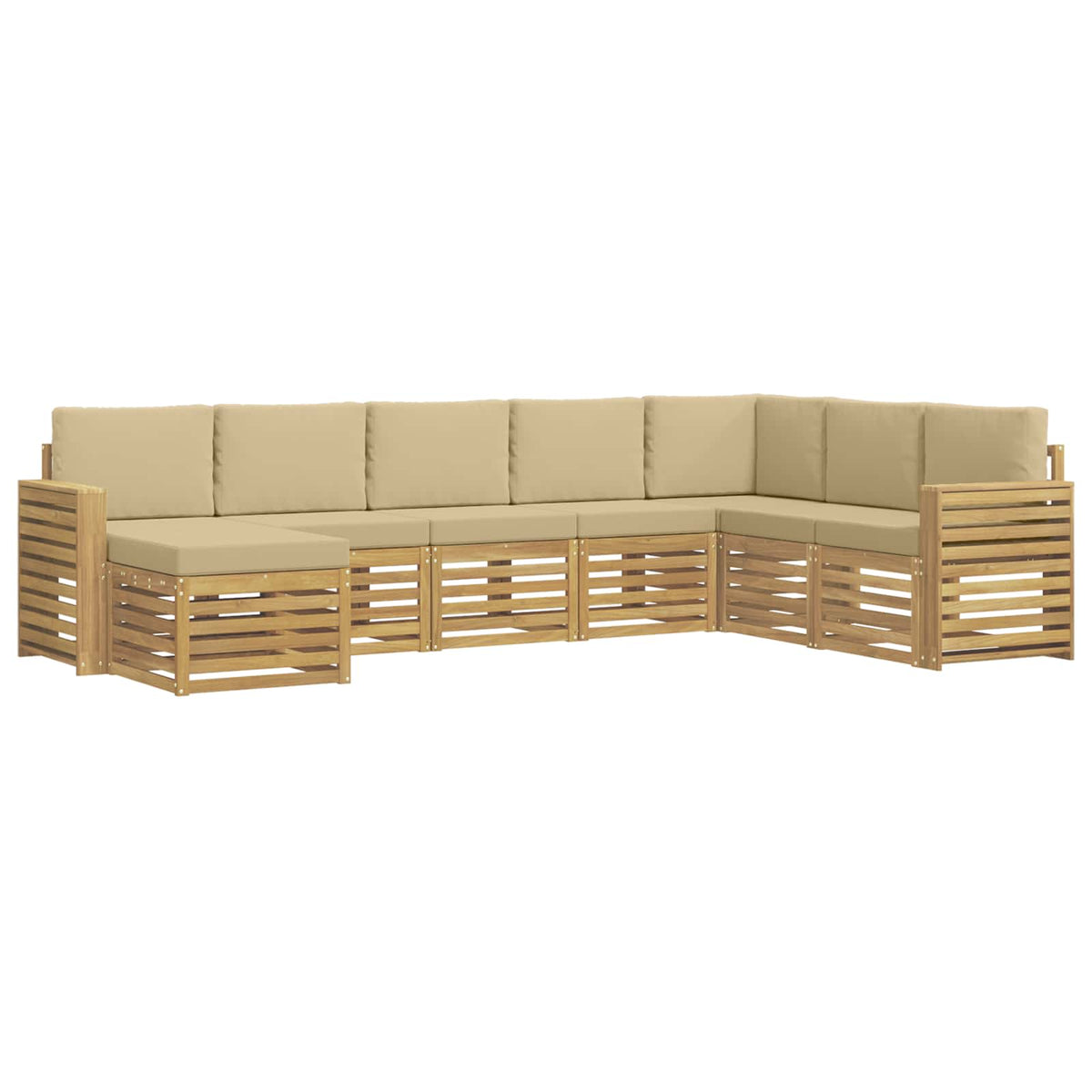 Set vanjskih sofa 8 pcs Bijela i bež 310 x 191,5 x 73 cm