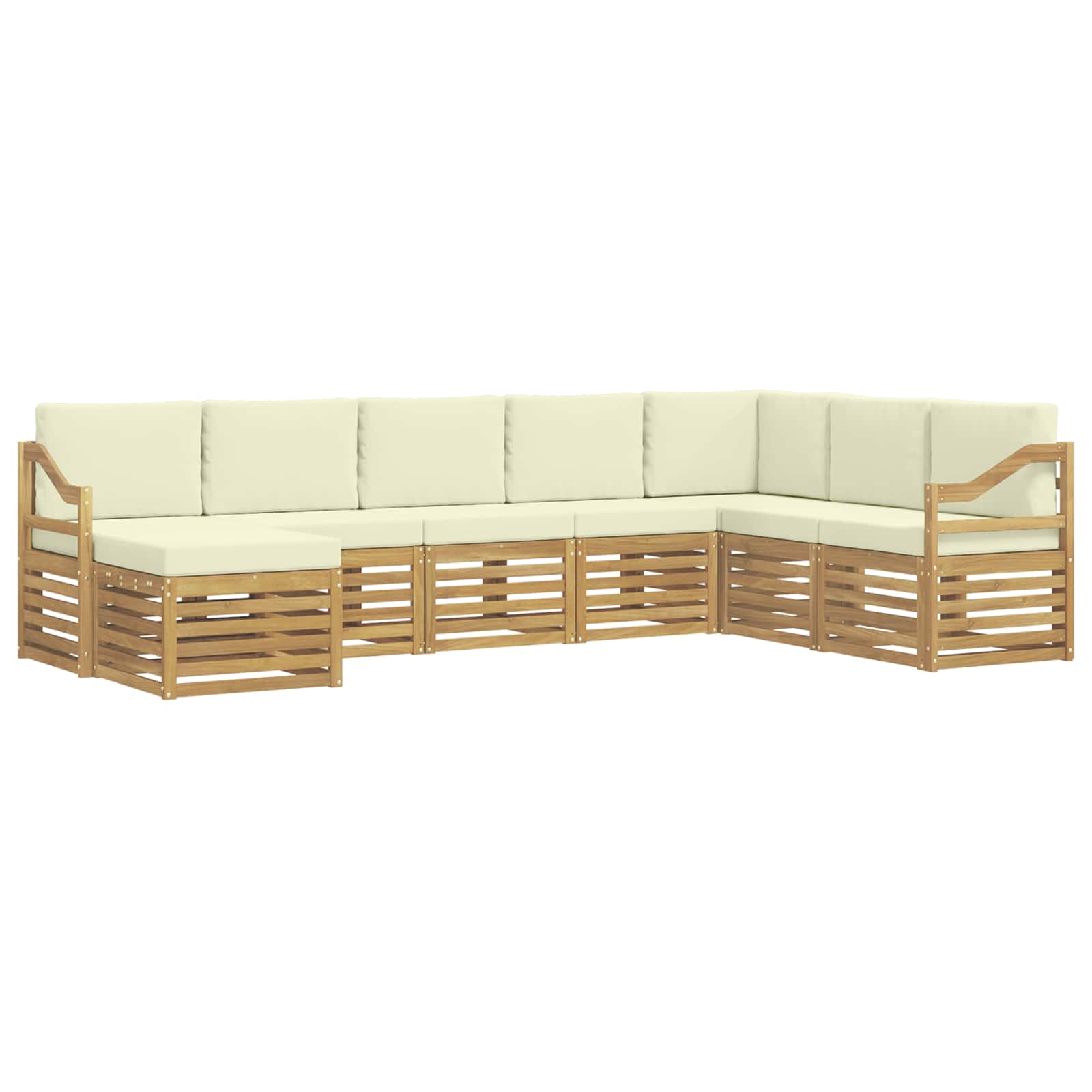 Set vanjskih sofa 8 pcs Bijela i krem 304 x 185,5 x 73 cm
