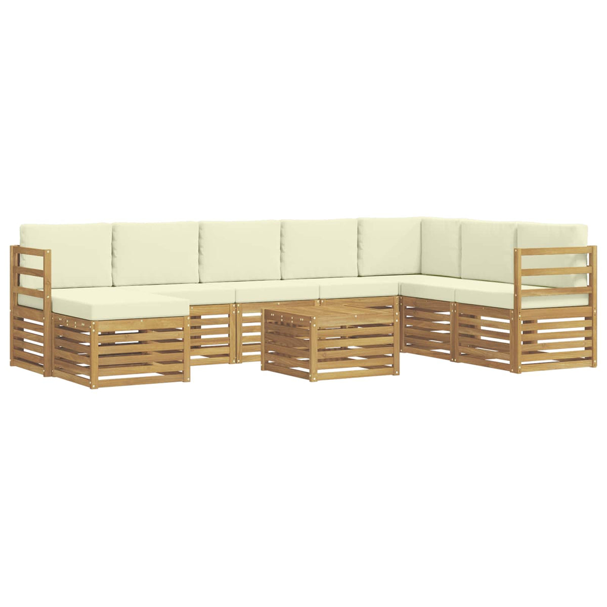 Set vanjskih sofa 9 kom. Bijela i krem Poliester