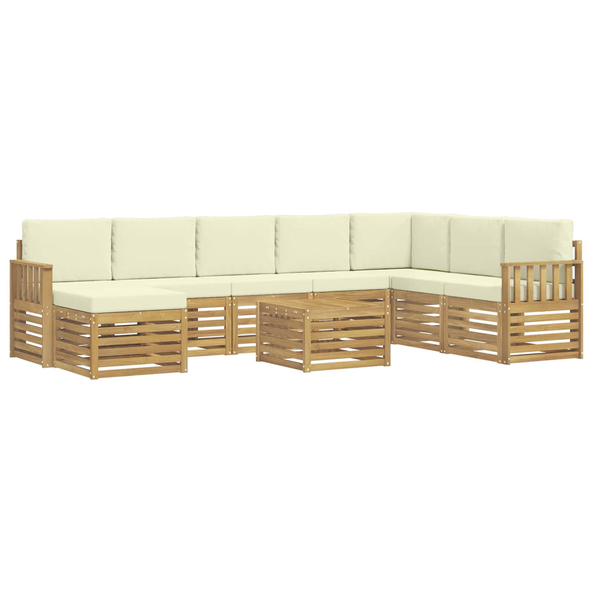 Set vanjskih sofa 9 kom. Bijela i krem Poliester