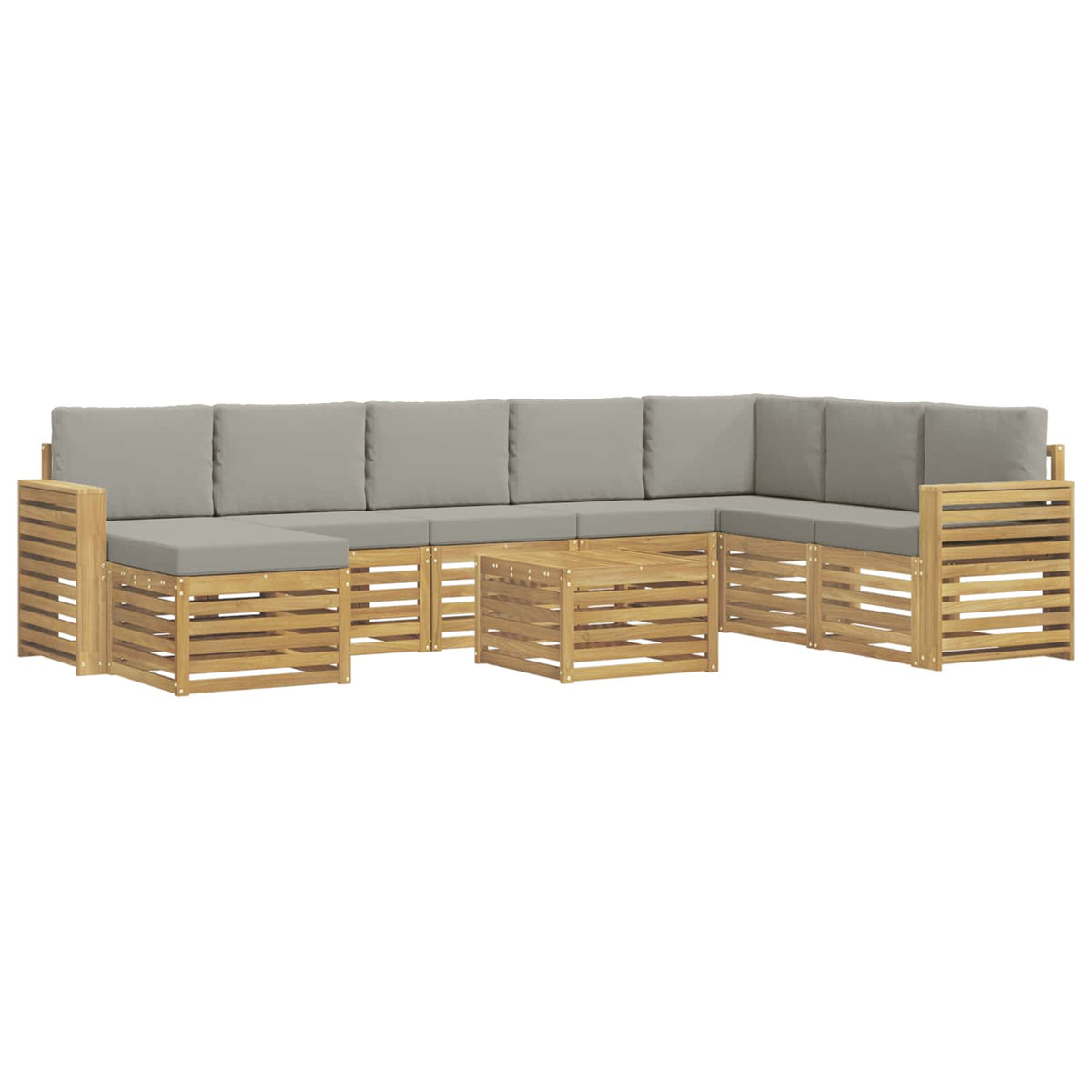 Set vanjskih sofa 9 pcs Bijela i svjetlosiva 59 x 59 x 37 cm