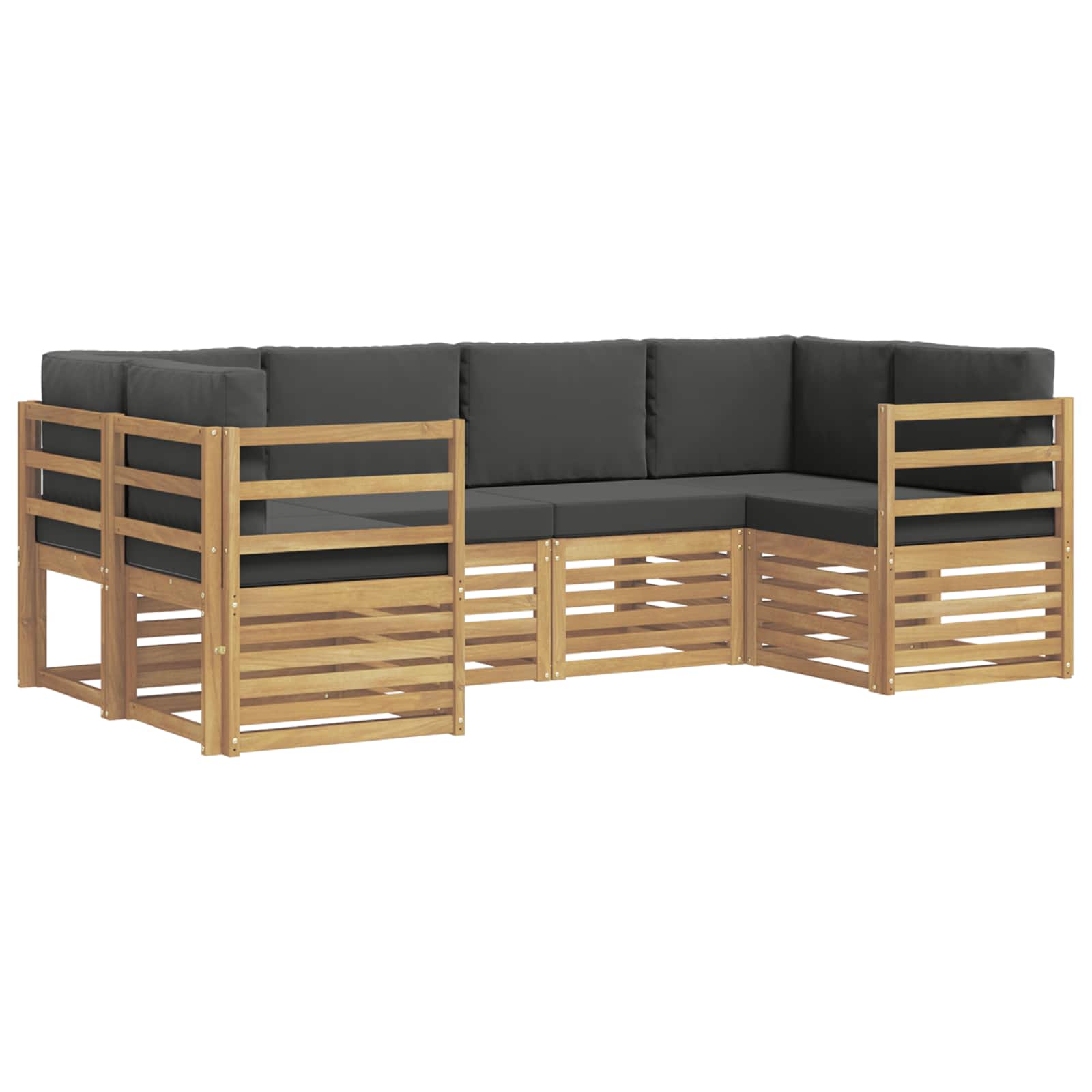 Sekcijska garnitura 6 pcs Bijela i antracit 245 x 126,5 x 73 cm