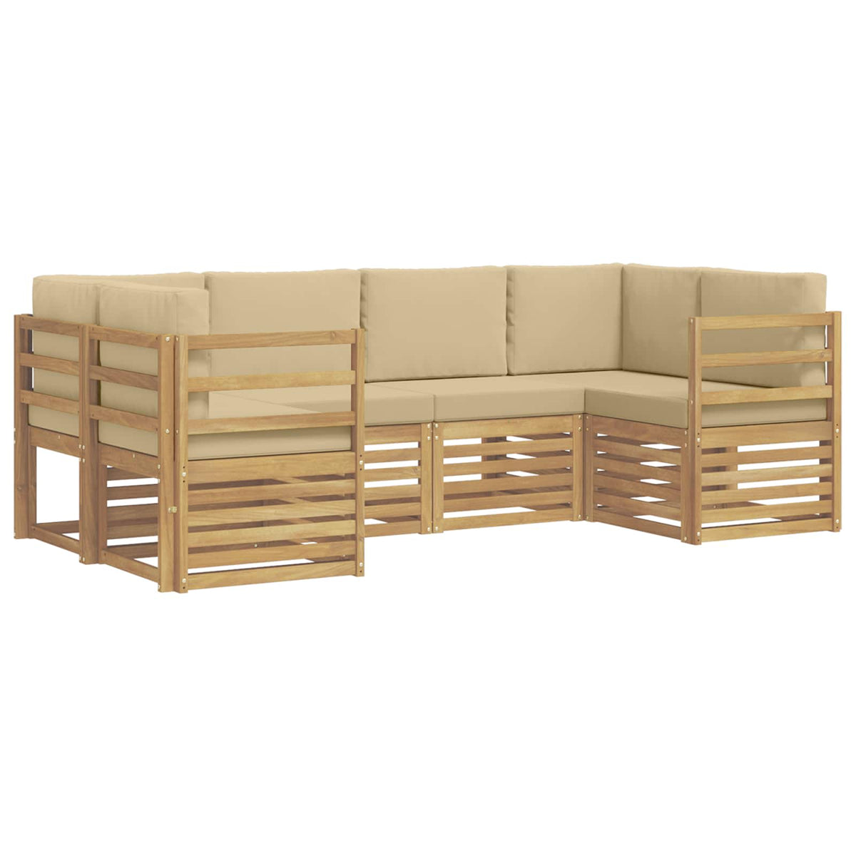 Sekcijska garnitura 6 pcs Bijela i bež 245 x 126,5 x 73 cm
