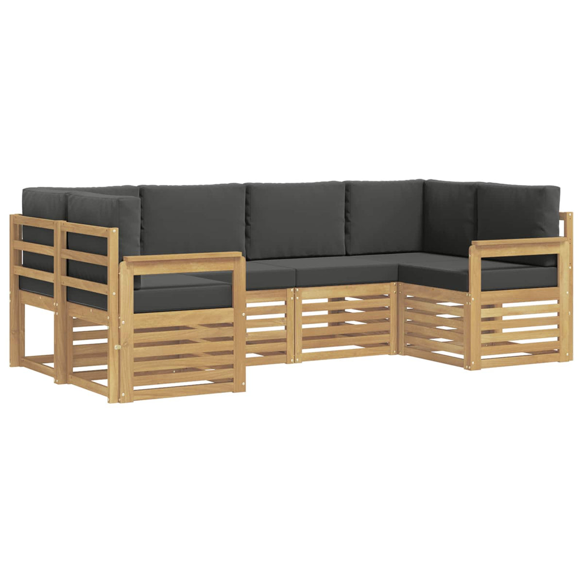 Set vanjskih sofa 5 pcs Bijela i Antracit 245 x 128,5 x 73 cm