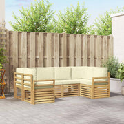 Set vanjskih sofa 6 pcs Bijela i krem 245 x 130,5 x 73 cm