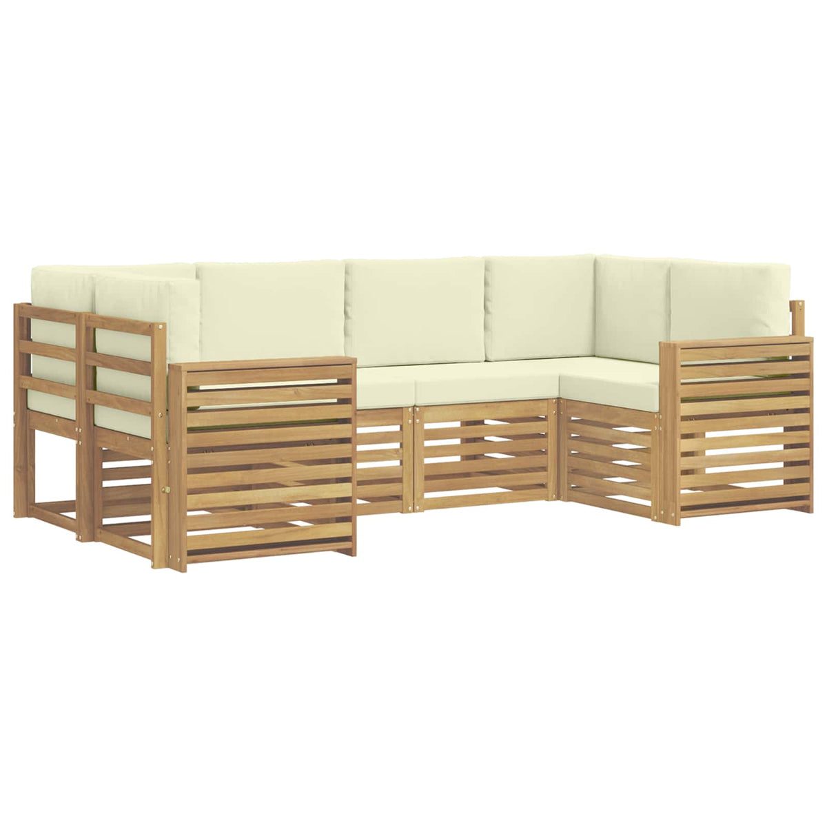 Set vanjskih sofa 6 pcs Bijela i krem 245 x 132,5 x 73 cm