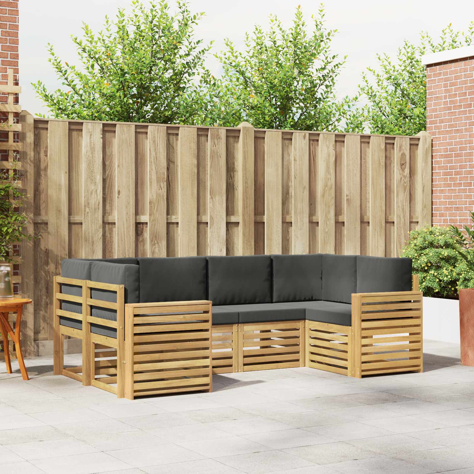 Set vanjskih sofa 6 pcs Bijela i antracit 245 x 132,5 x 73 cm
