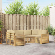 Set vanjskih sofa 6 pcs Bijela i bež 245 x 132,5 x 73 cm