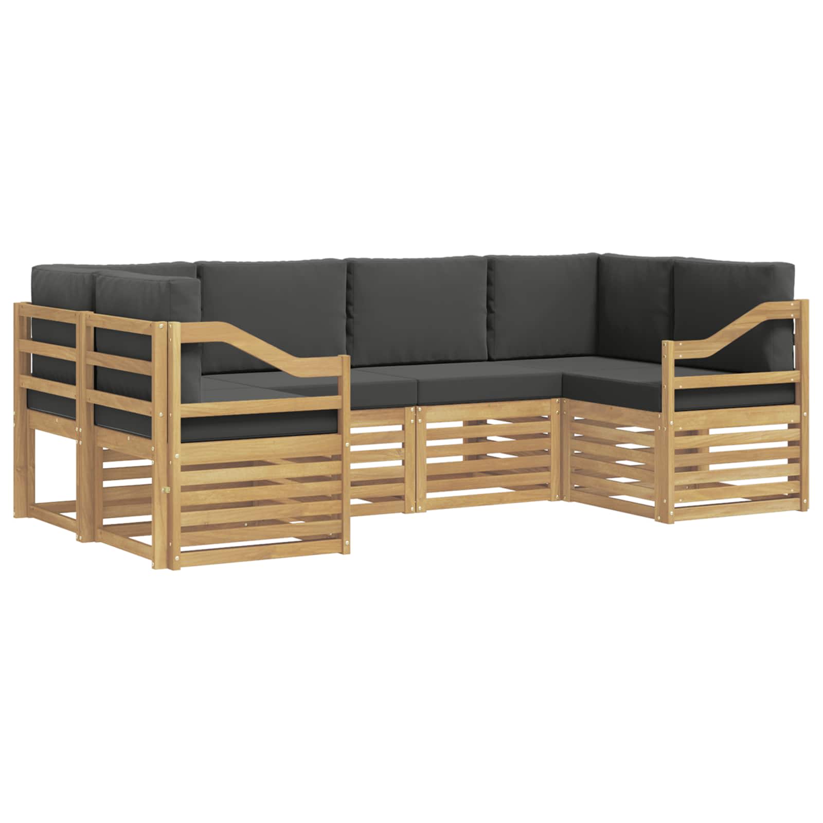 Sekcijska garnitura 6 pcs Bijela i antracit 245 x 126,5 x 73 cm