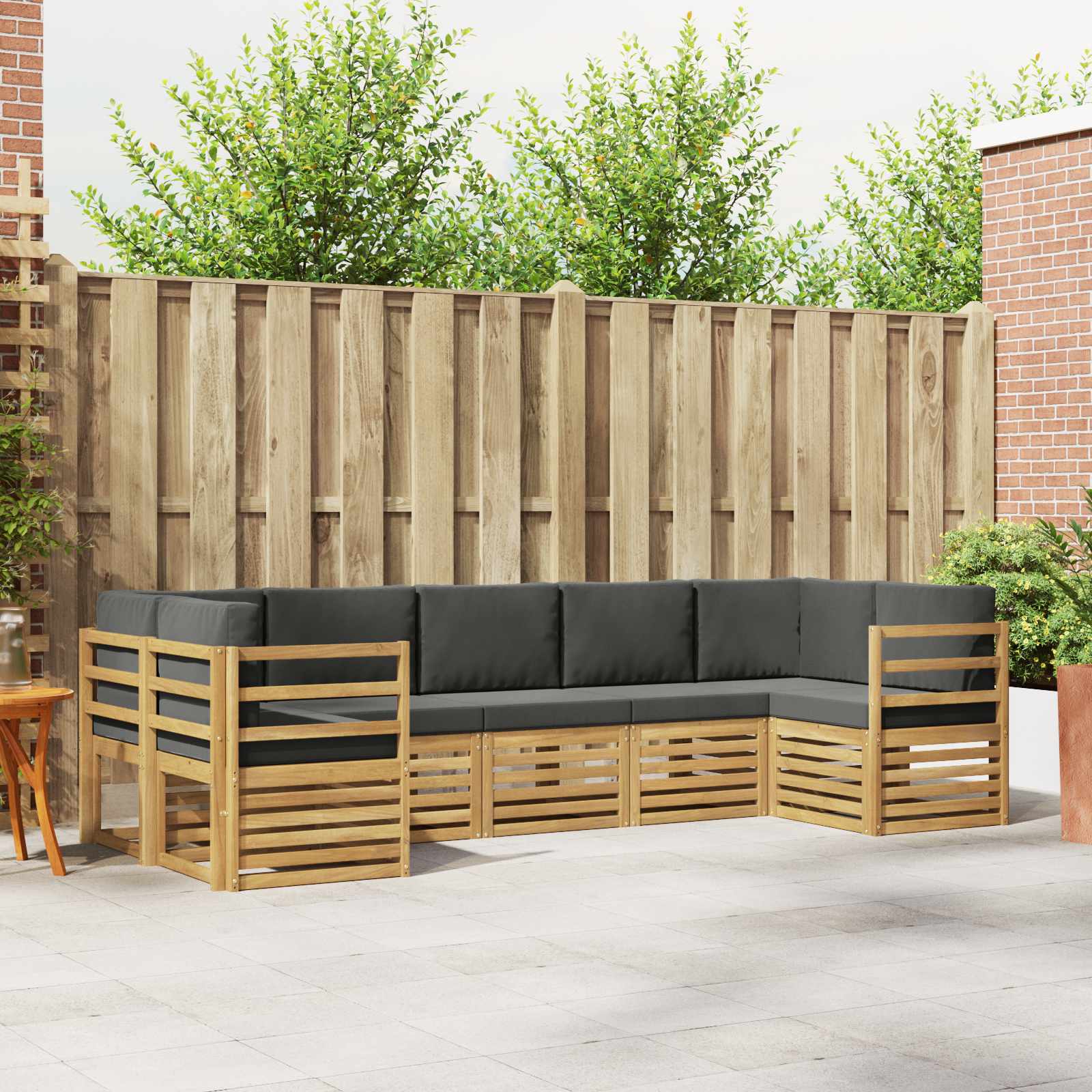 Sekcijska garnitura 7 pcs Bijela i antracit 304 x 126,5 x 73 cm
