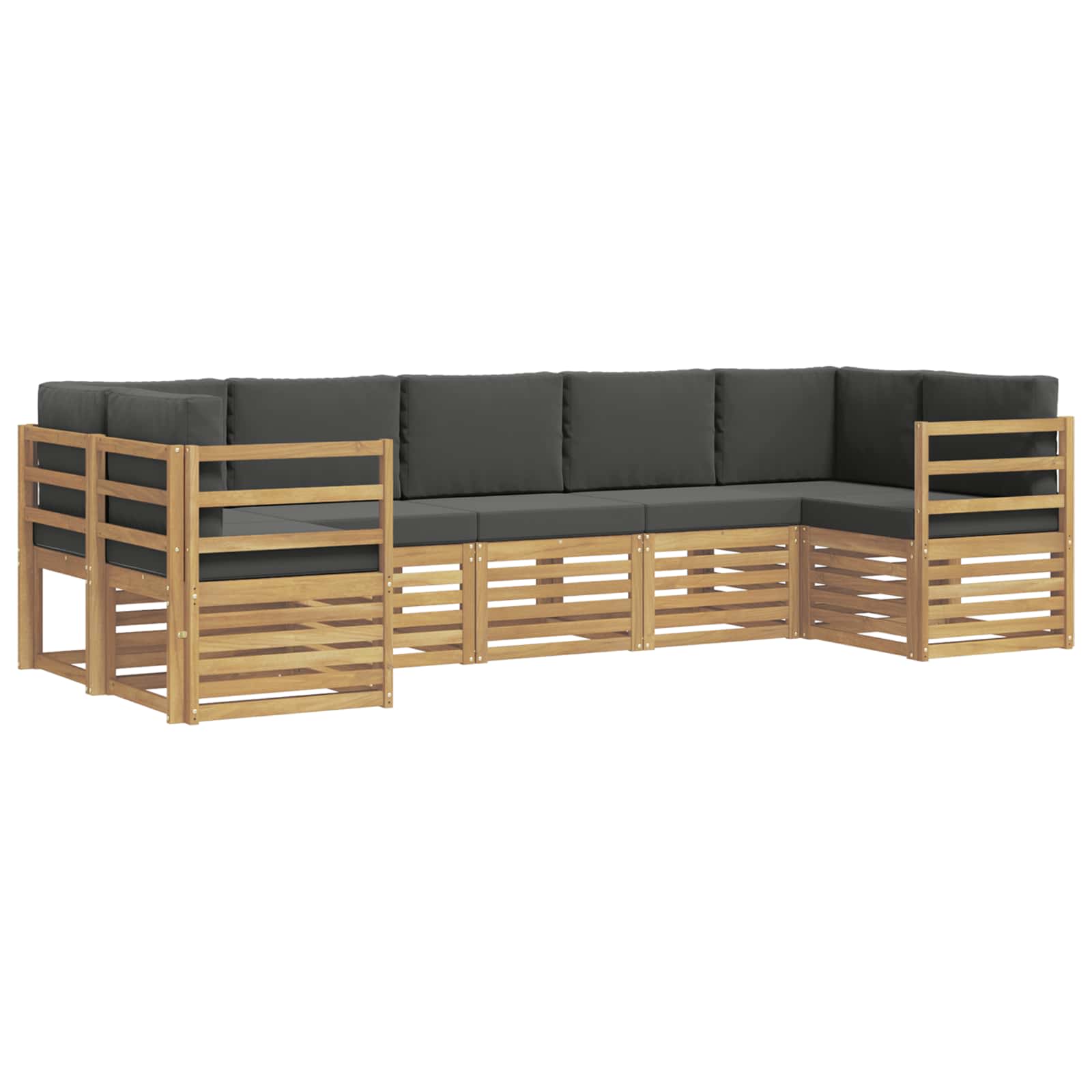 Sekcijska garnitura 7 pcs Bijela i antracit 304 x 126,5 x 73 cm