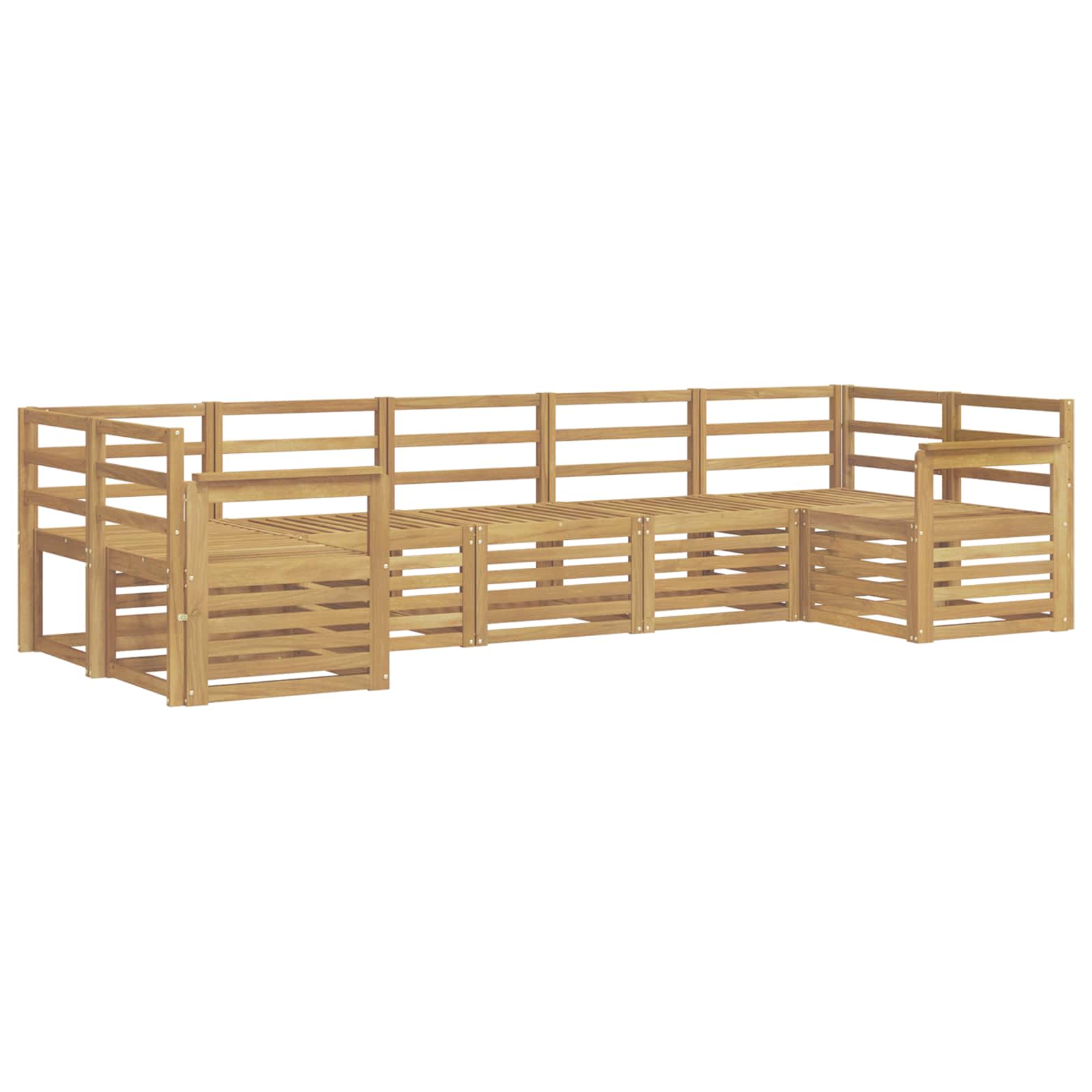 Set vanjskih sofa 7 pcs Bijela 304 x 128,5 x 73 cm