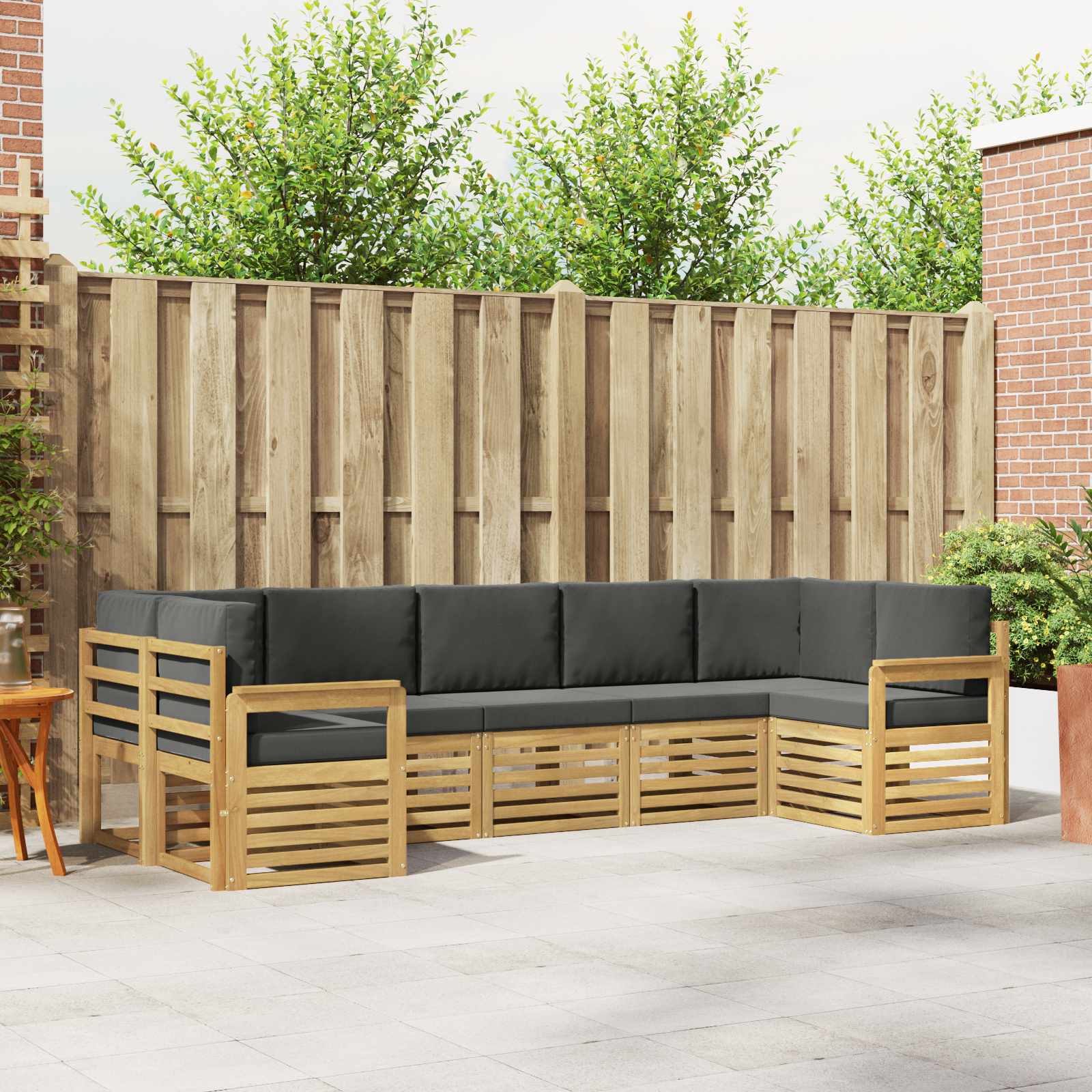 Set vanjskih sofa 6 pcs Bijela i Antracit 304 x 128,5 x 73 cm