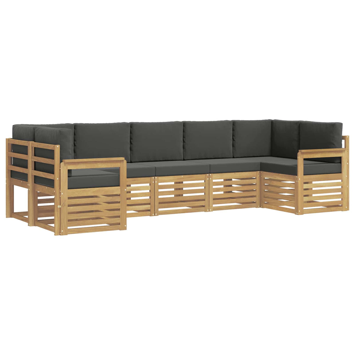 Set vanjskih sofa 6 pcs Bijela i Antracit 304 x 128,5 x 73 cm