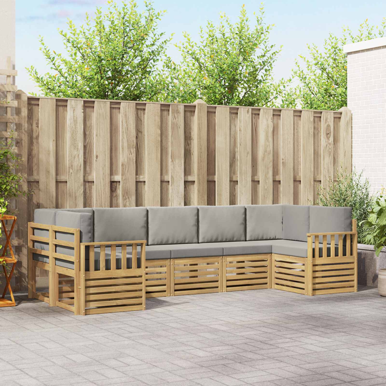 Set vanjskih sofa 6 pcs Bijela i svijetlosiva