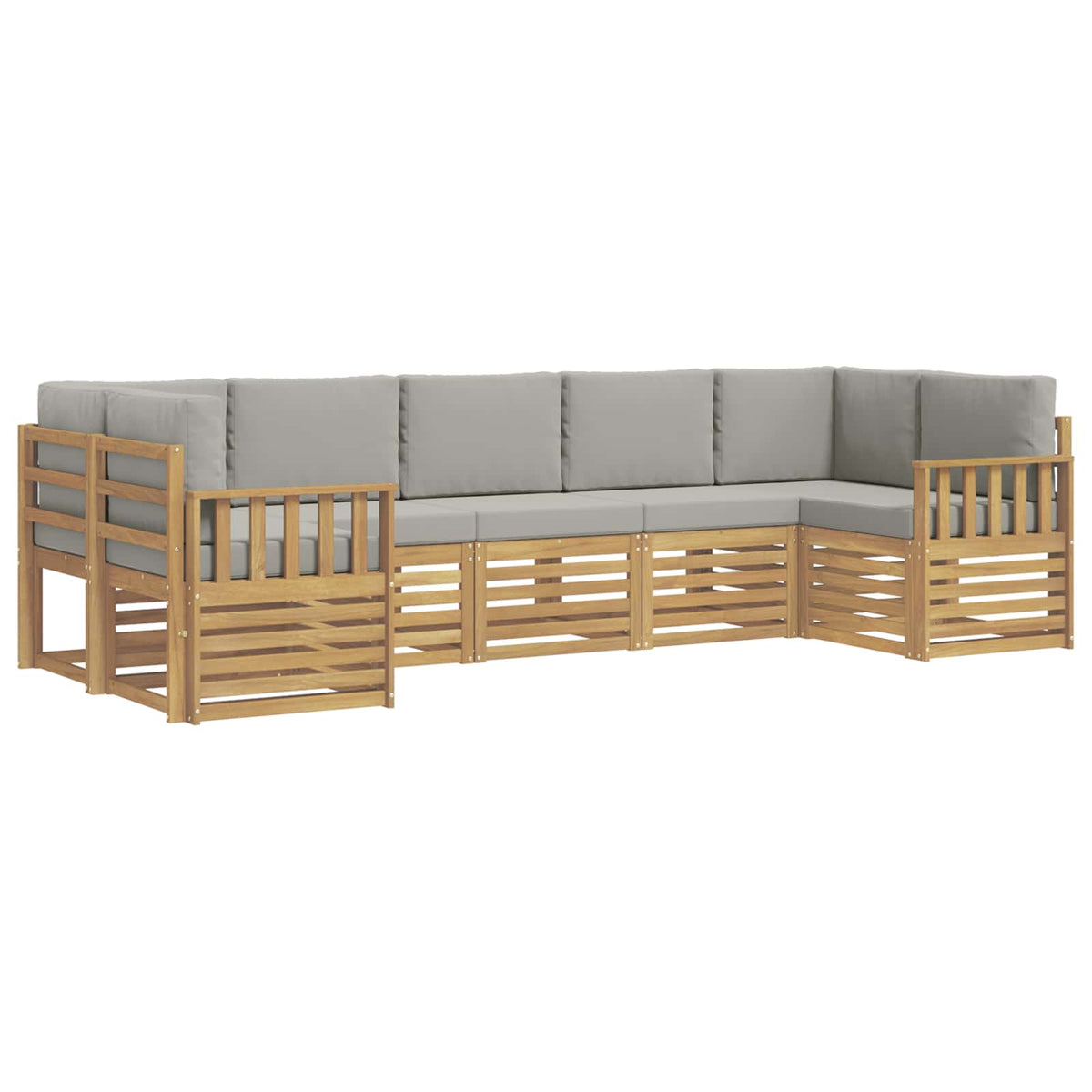 Set vanjskih sofa 6 kom. Bijela i svijetlosiva Poliester