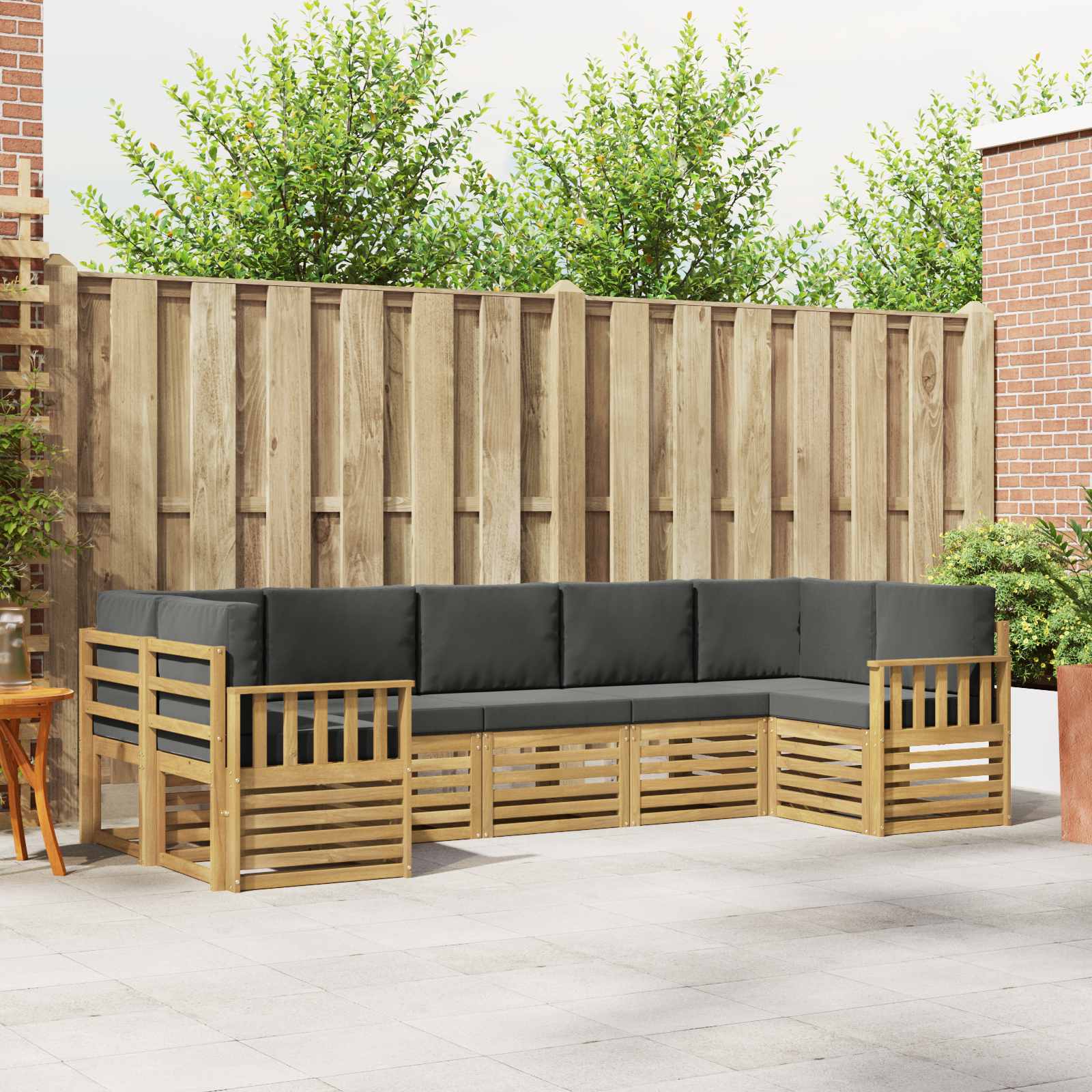 Set vanjskih sofa 6 pcs Bijela i Antracit 304 x 128,5 x 73 cm