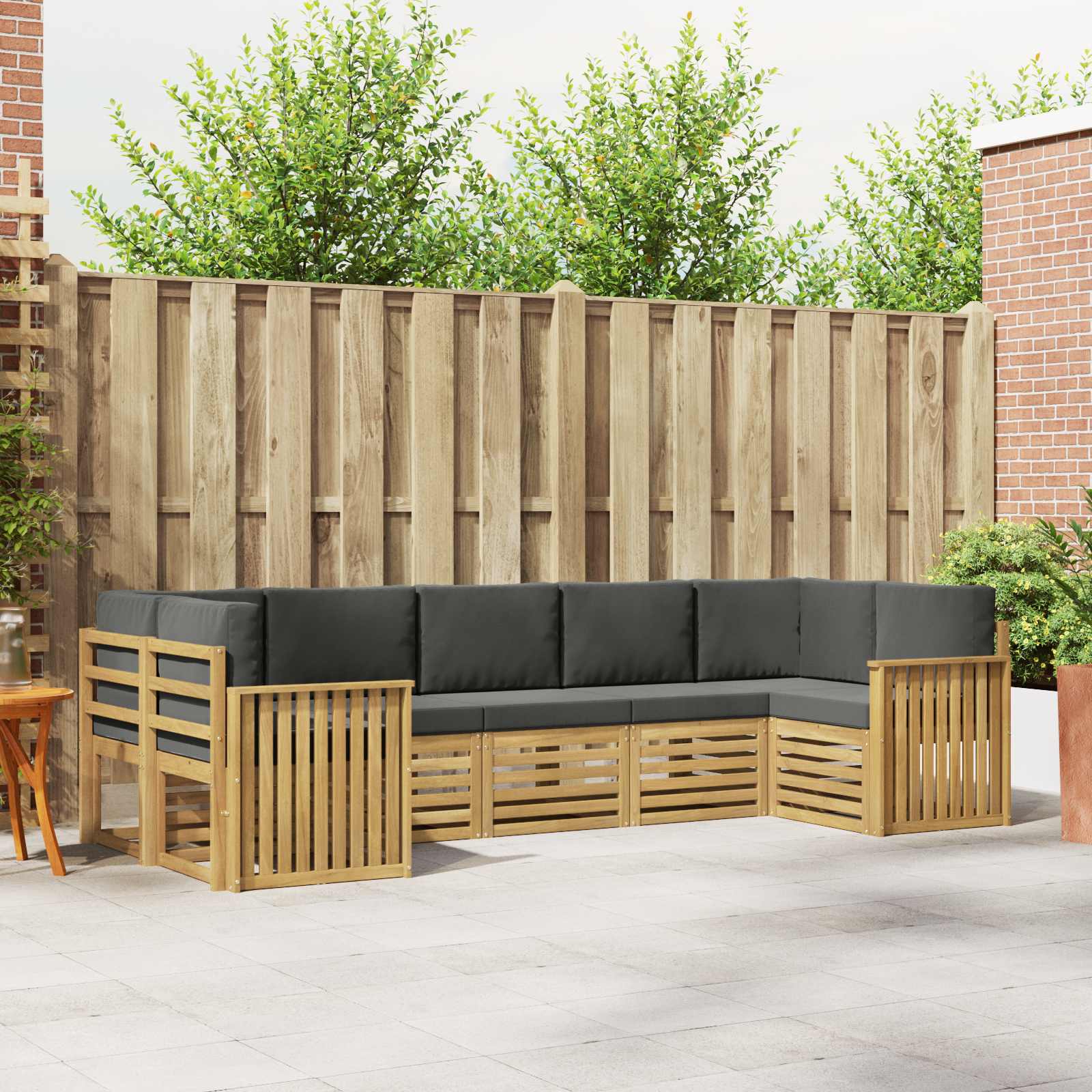 Set vanjskih sofa 7 pcs Bijela i antracit 304 x 128,5 x 73 cm