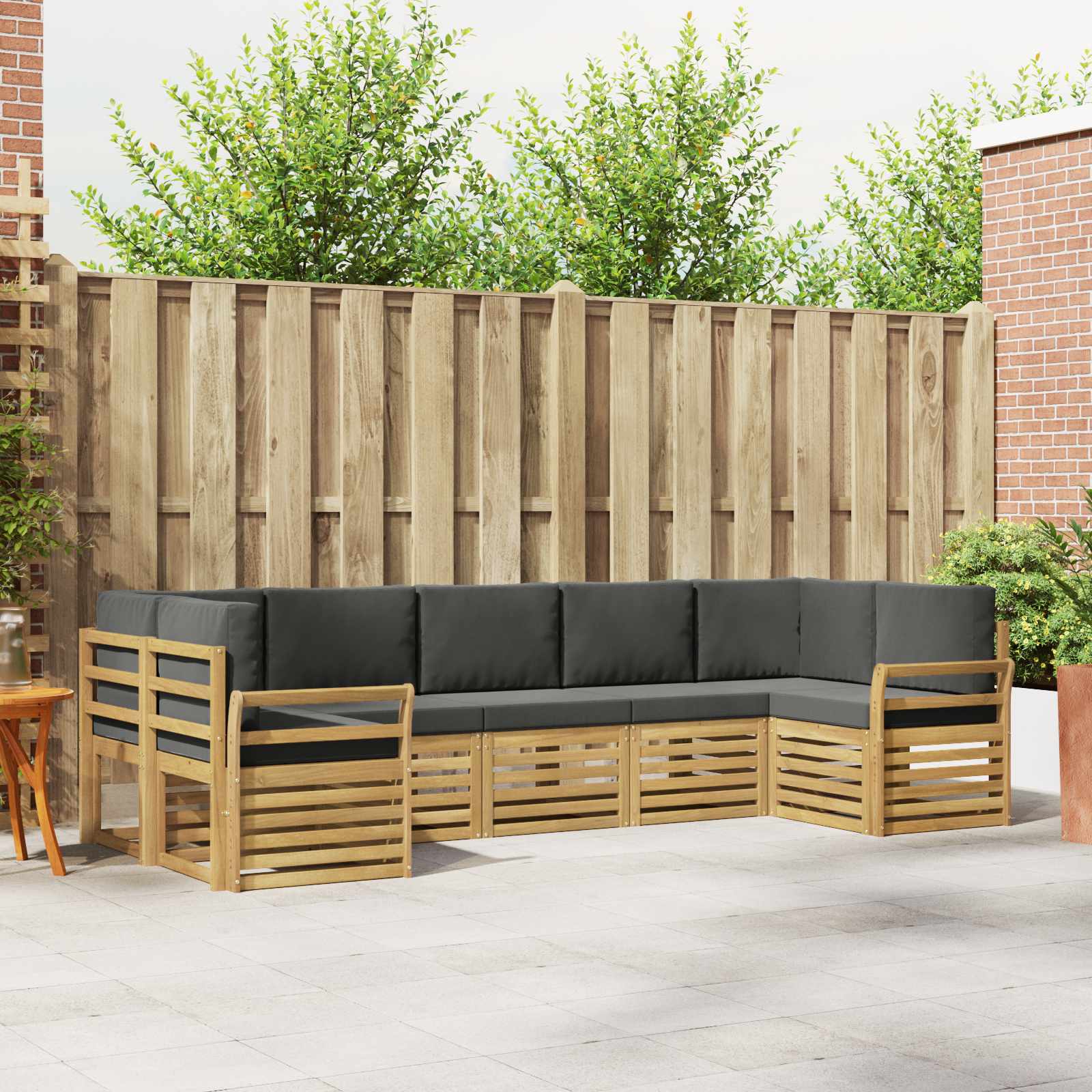 Set vanjskih sofa 7 pcs Bijela i antracit 304 x 130,5 x 73 cm