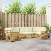 Set vanjskih sofa 7 pcs Bijela i krem 304 x 132,5 x 73 cm