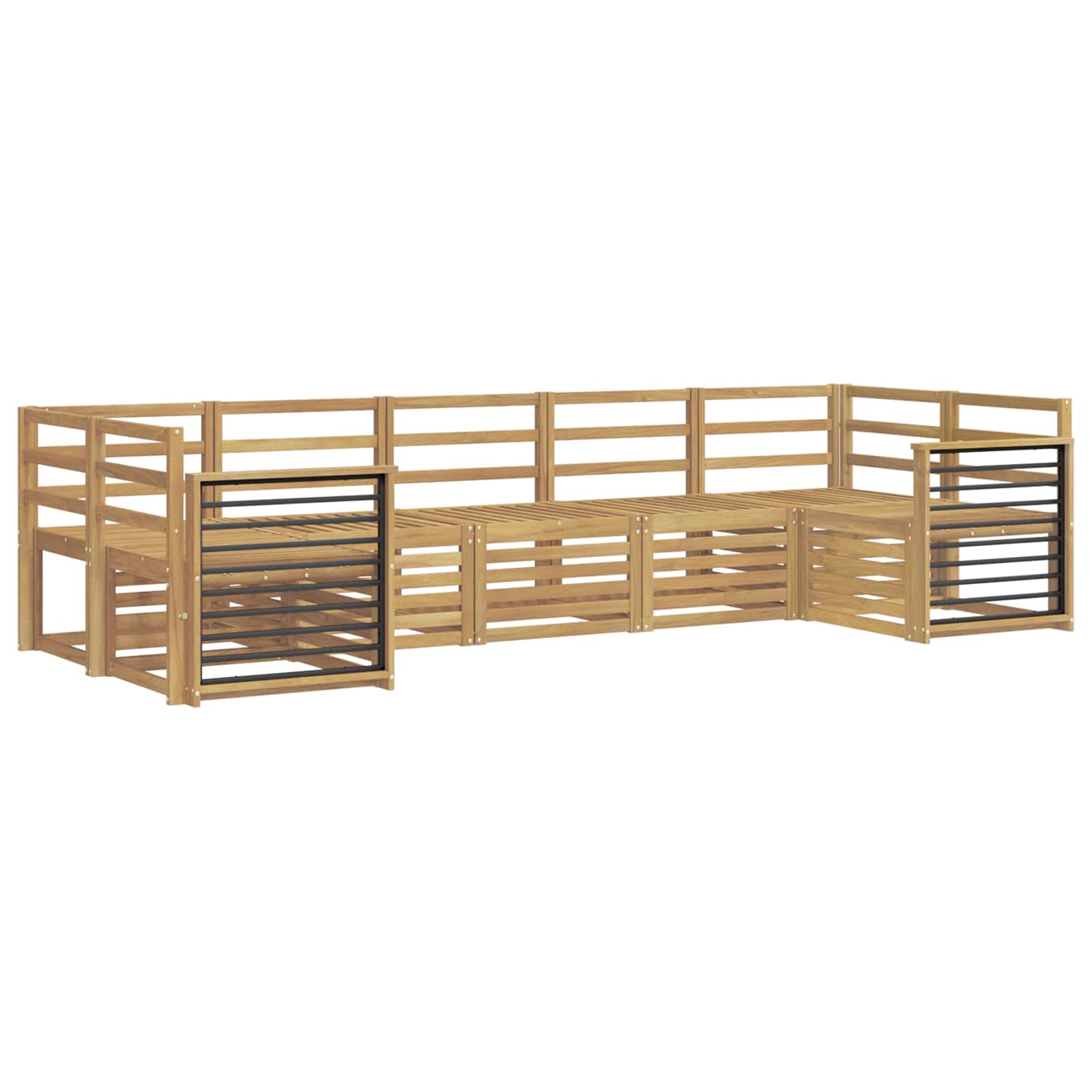Set vanjskih sofa 7 pcs Bijela 304 x 128,5 x 73 cm