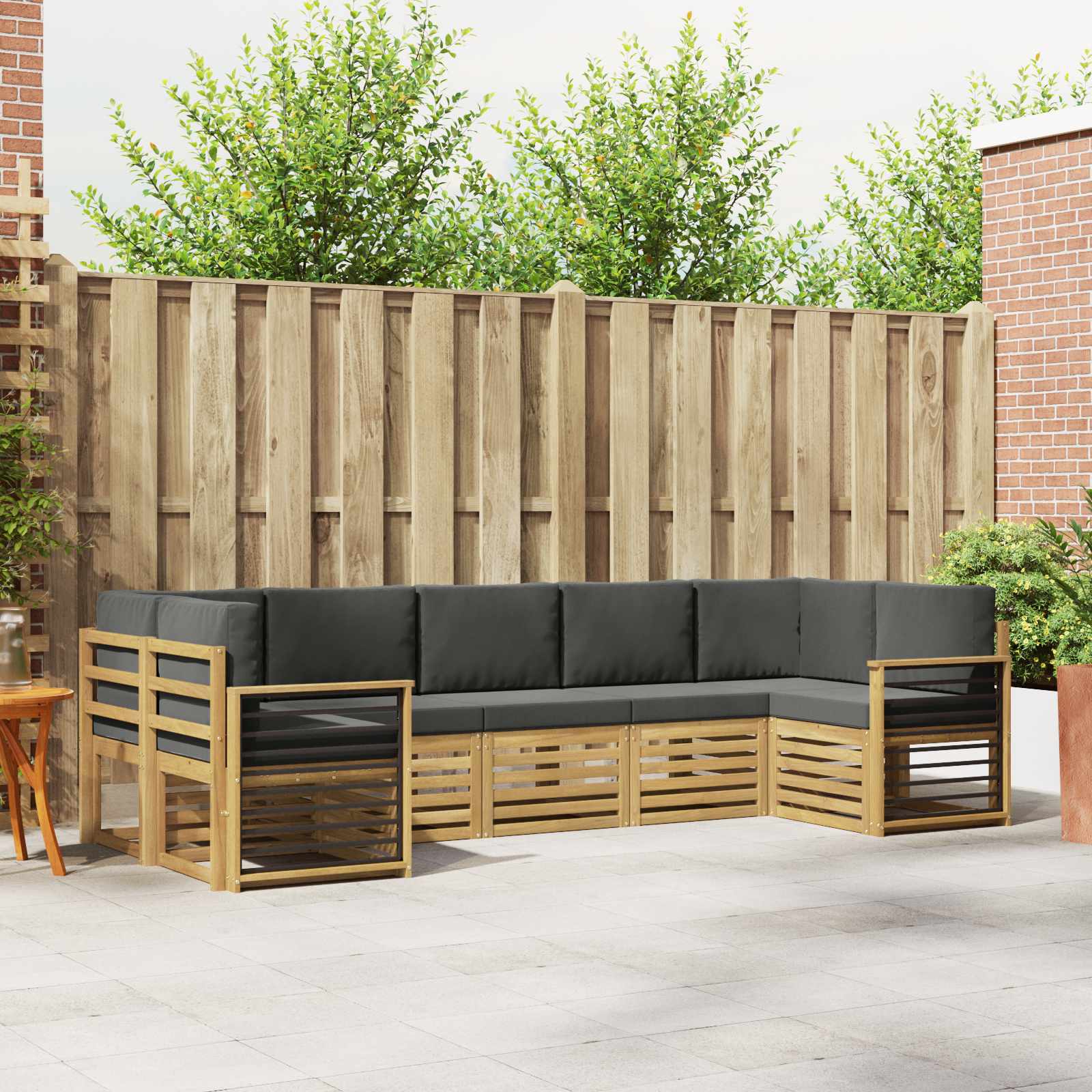 Sekcijska garnitura 7 pcs Bijela i antracit 304 x 128,5 x 73 cm