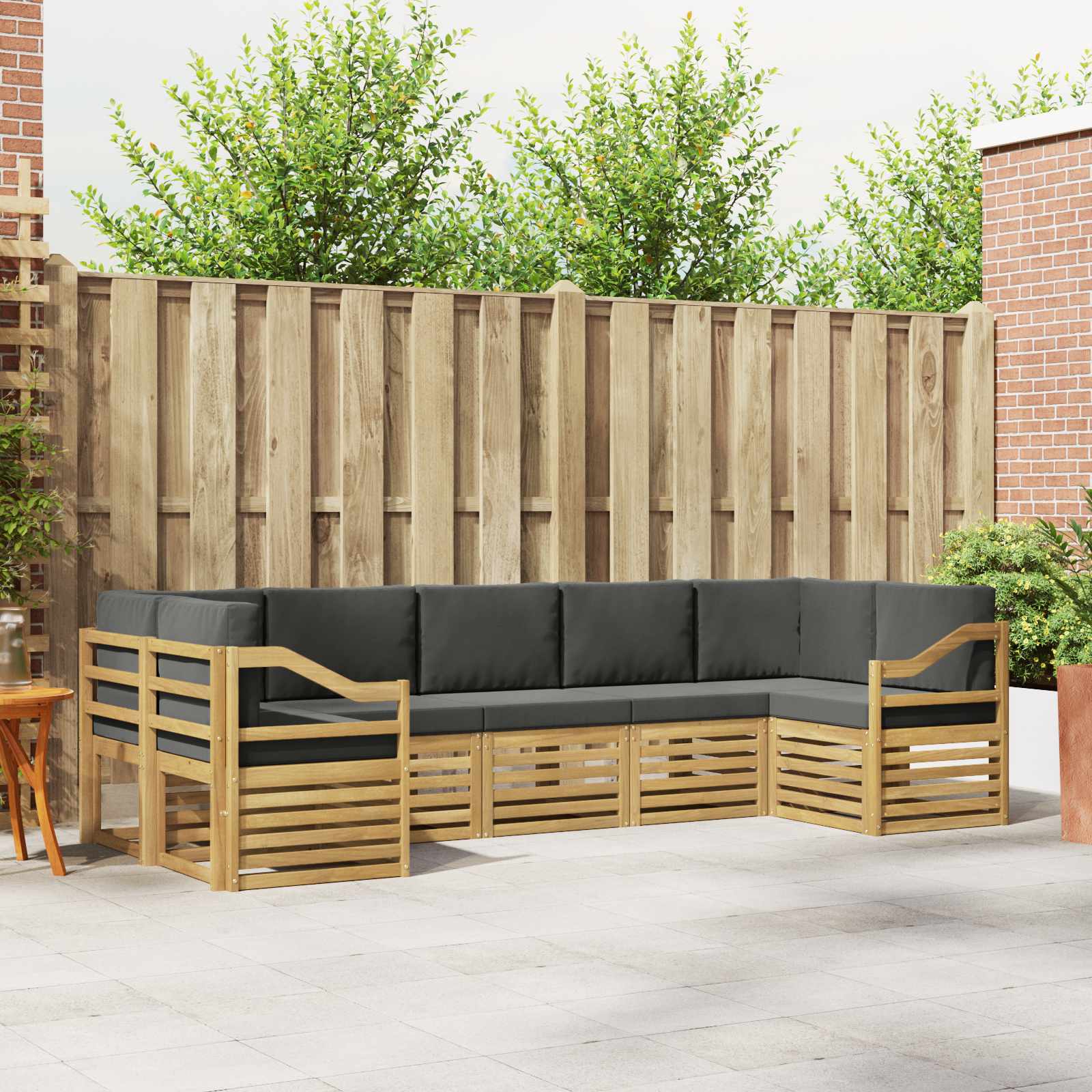 Sekcijska garnitura 7 pcs Bijela i antracit 304 x 126,5 x 73 cm