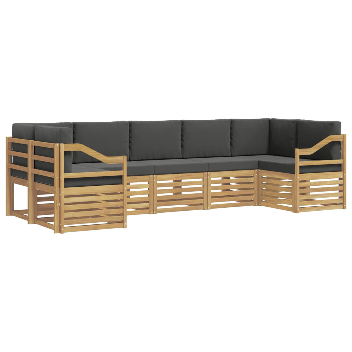 Sekcijska garnitura 7 pcs Bijela i antracit 304 x 126,5 x 73 cm
