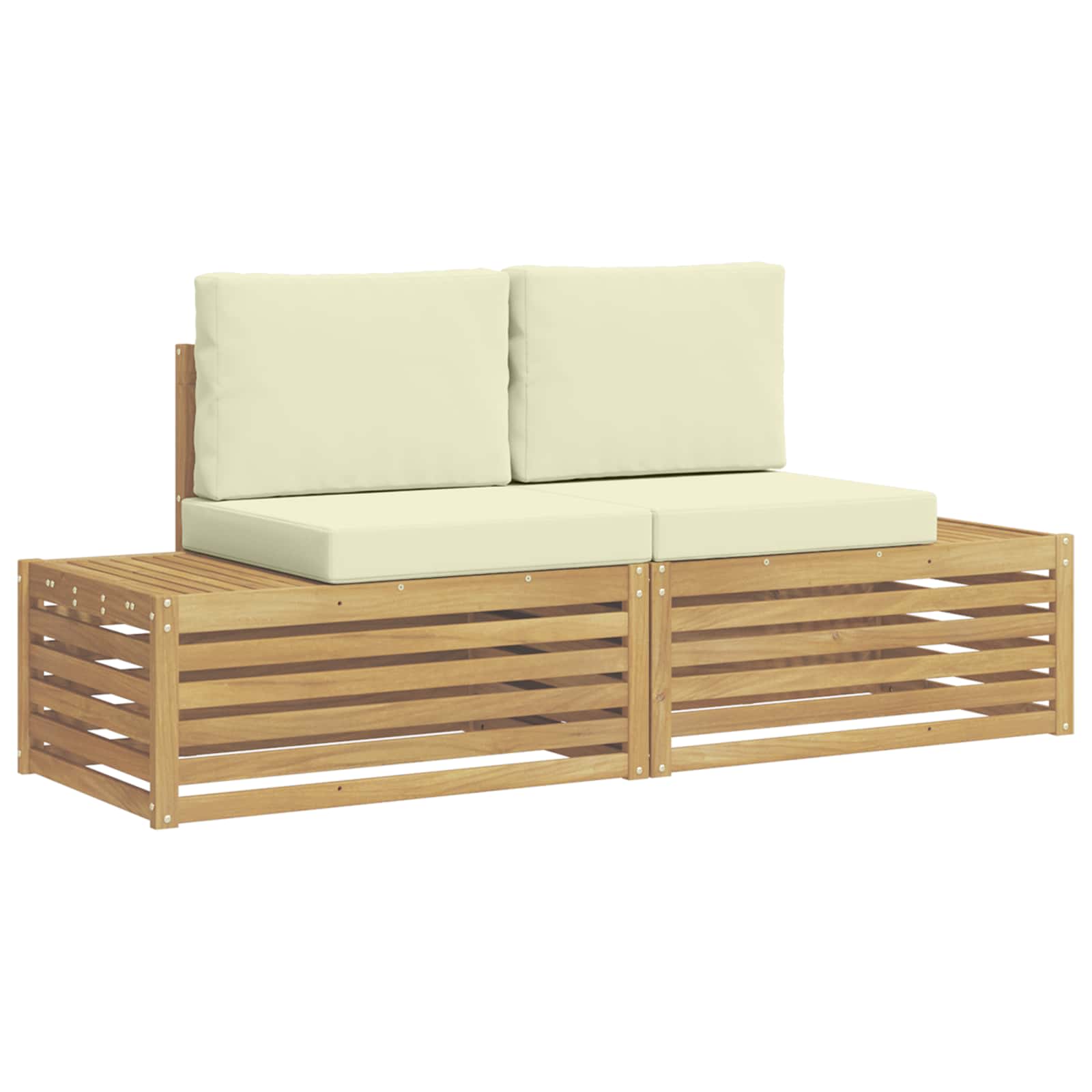 Set vanjskih sofa Bijela 182,5 x 63 x 73 cm Poliester