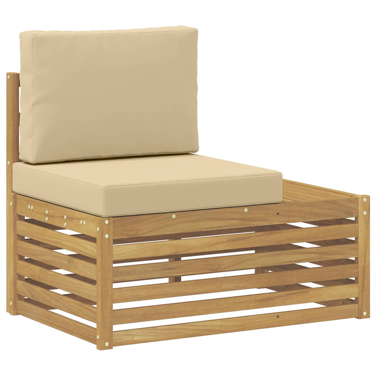 Set vanjskih sofa s jastukom 4 Komad Bijela Čvrsto drvo akacije