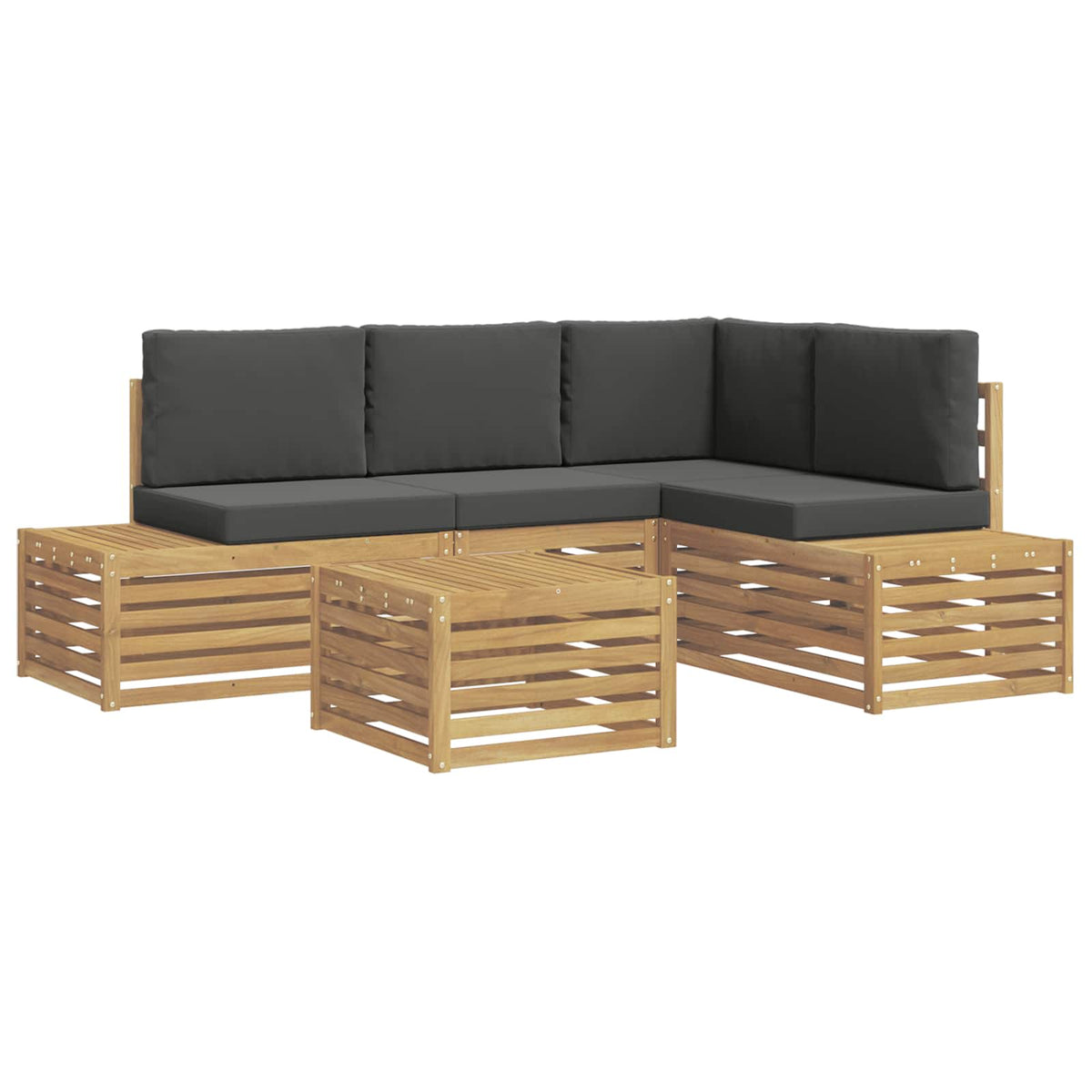 Set vanjskih sofa s jastukom 5 Komad Bijela i antracit