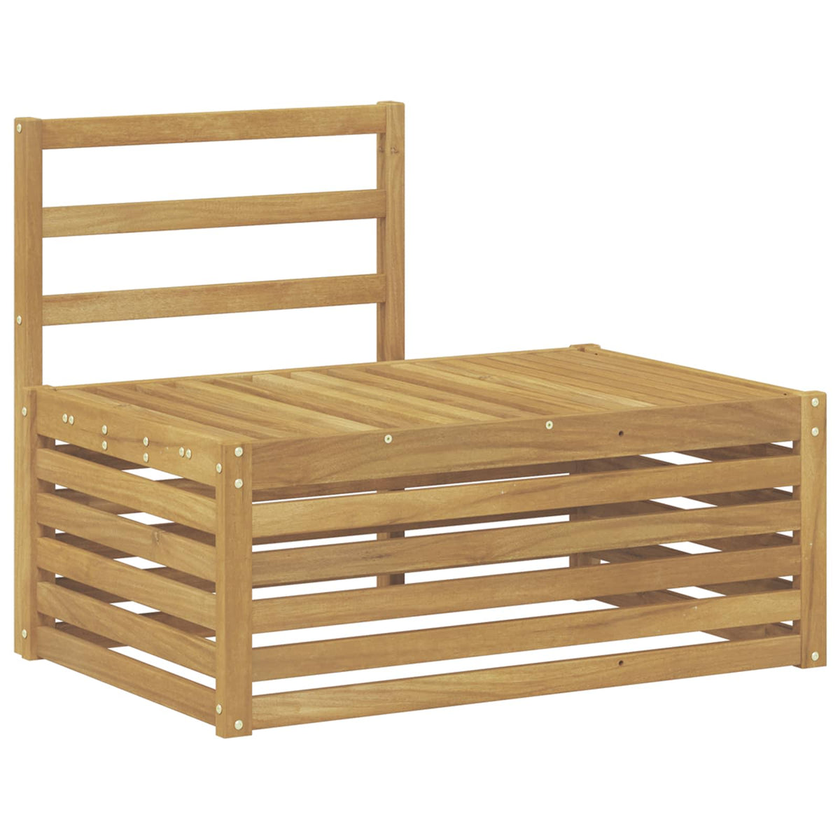 7 pcs Set vanjskih sofa Čvrsto drvo akacije Bijela