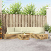 7 pcs Set vanjskih sofa Poliester Bijela i krem