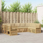 Sekcijska garnitura 9 pcs Bijela i bež 304 x 185,5 x 73 cm