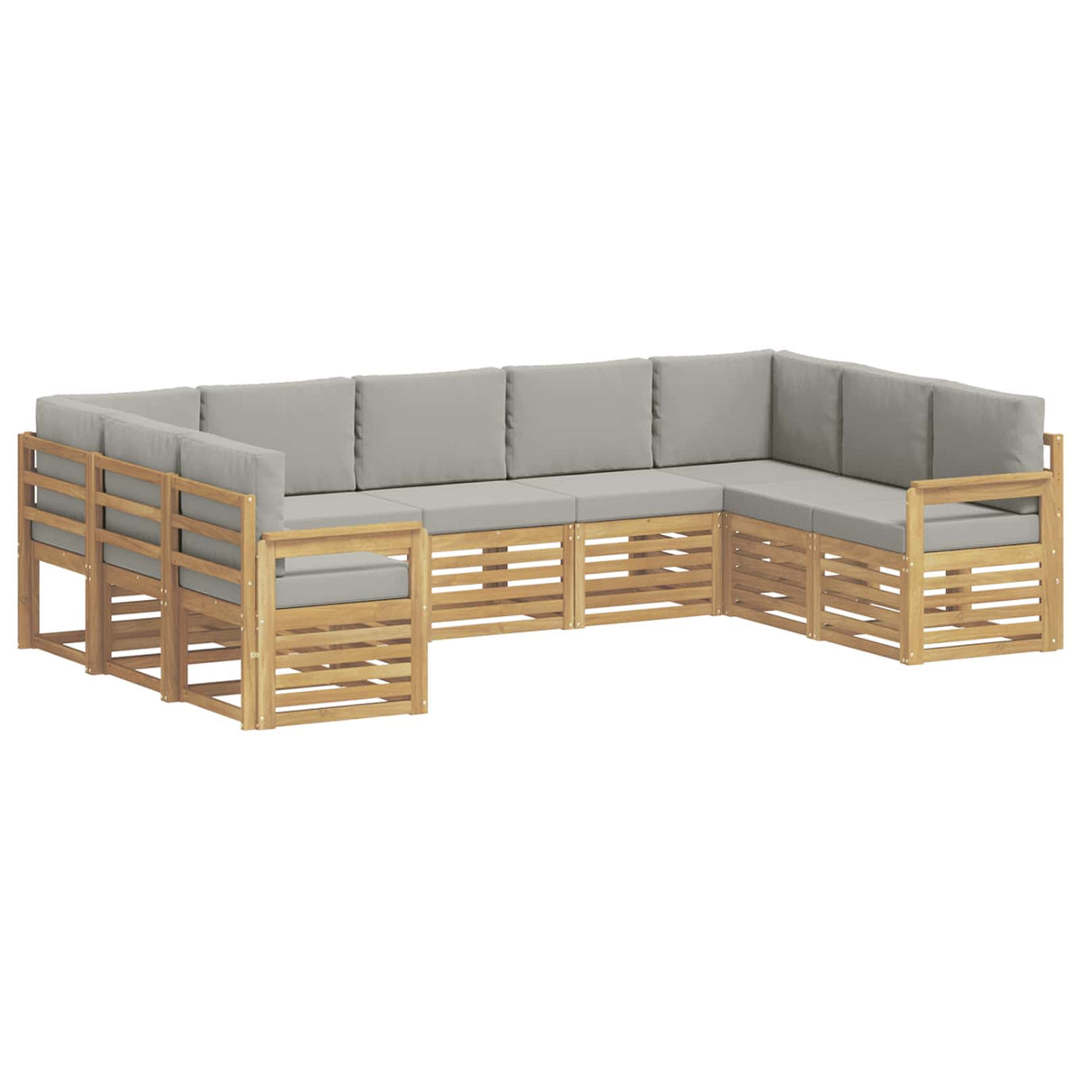 Set vanjskih sofa 7 pcs Bijela i svijetlosiva