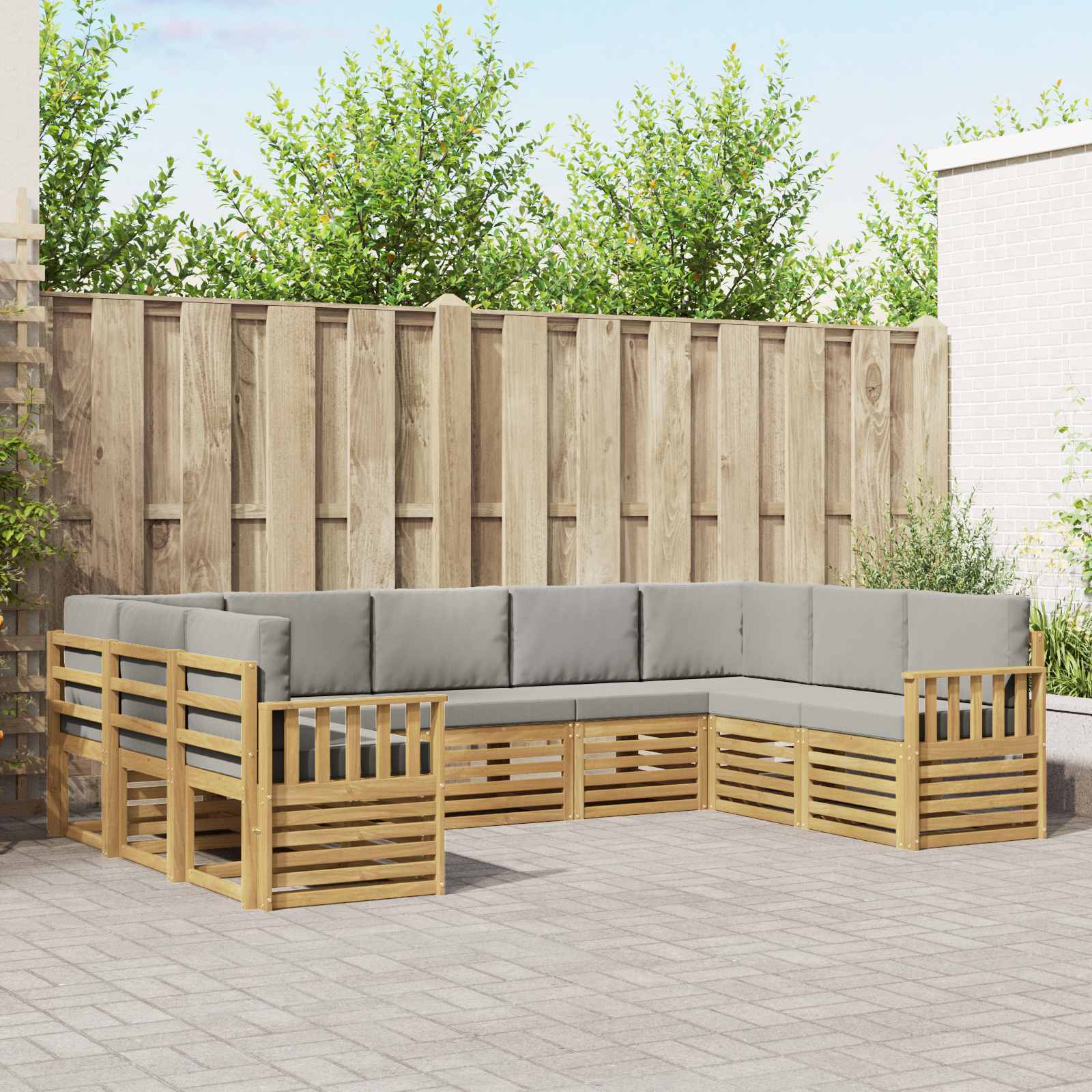 Set vanjskih sofa 7 pcs Bijela i svijetlosiva